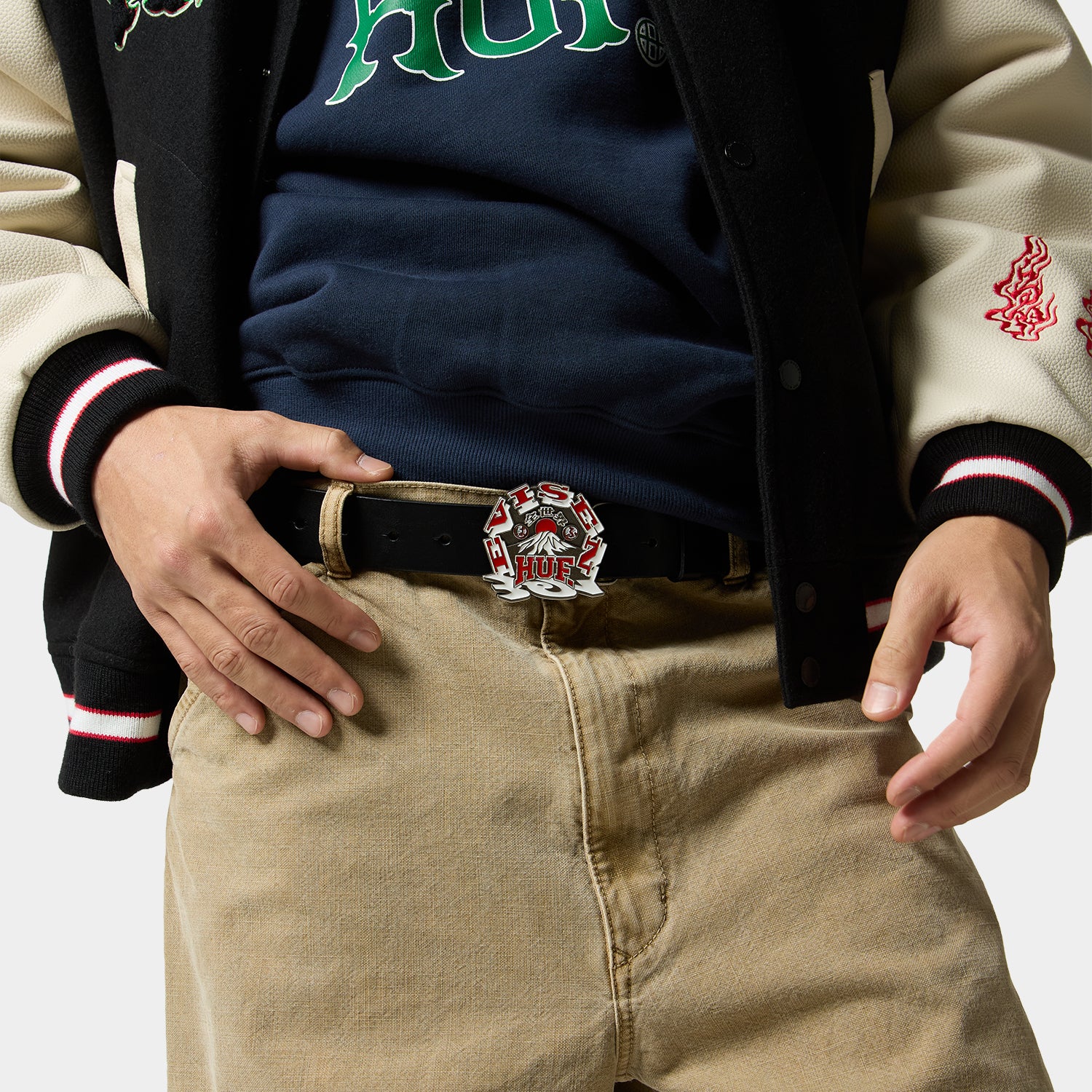 HUF (ハフ) Worldwide JP /OTHERS(その他アクセサリー)/ HUF X EVISEN HUFUJI BUCKLE BELT商品 / BLACK