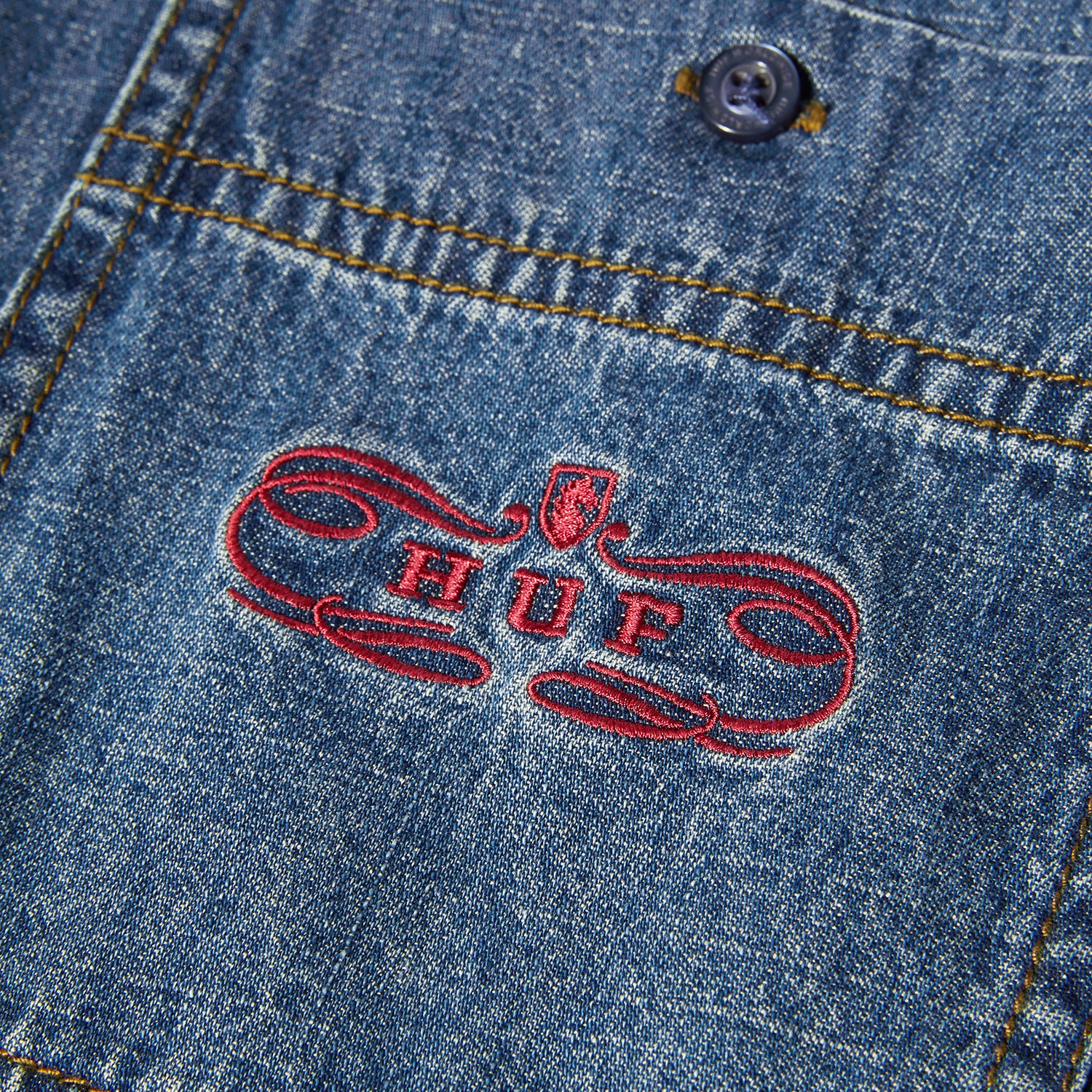 HUF (ハフ) Worldwide JP /TOPS & SHIRTS(トップス&シャツ)/ WORLDWIDE CLOTHIERS DENIM SHIRT商品 / INDIGO