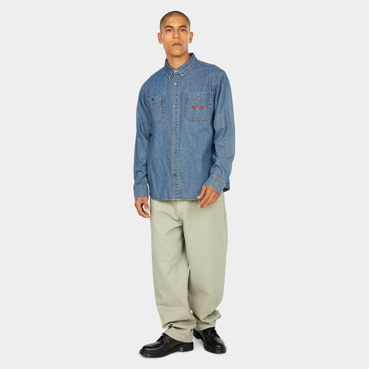 HUF (ハフ) Worldwide JP /TOPS & SHIRTS(トップス&シャツ)/ WORLDWIDE CLOTHIERS DENIM SHIRT商品 / INDIGO