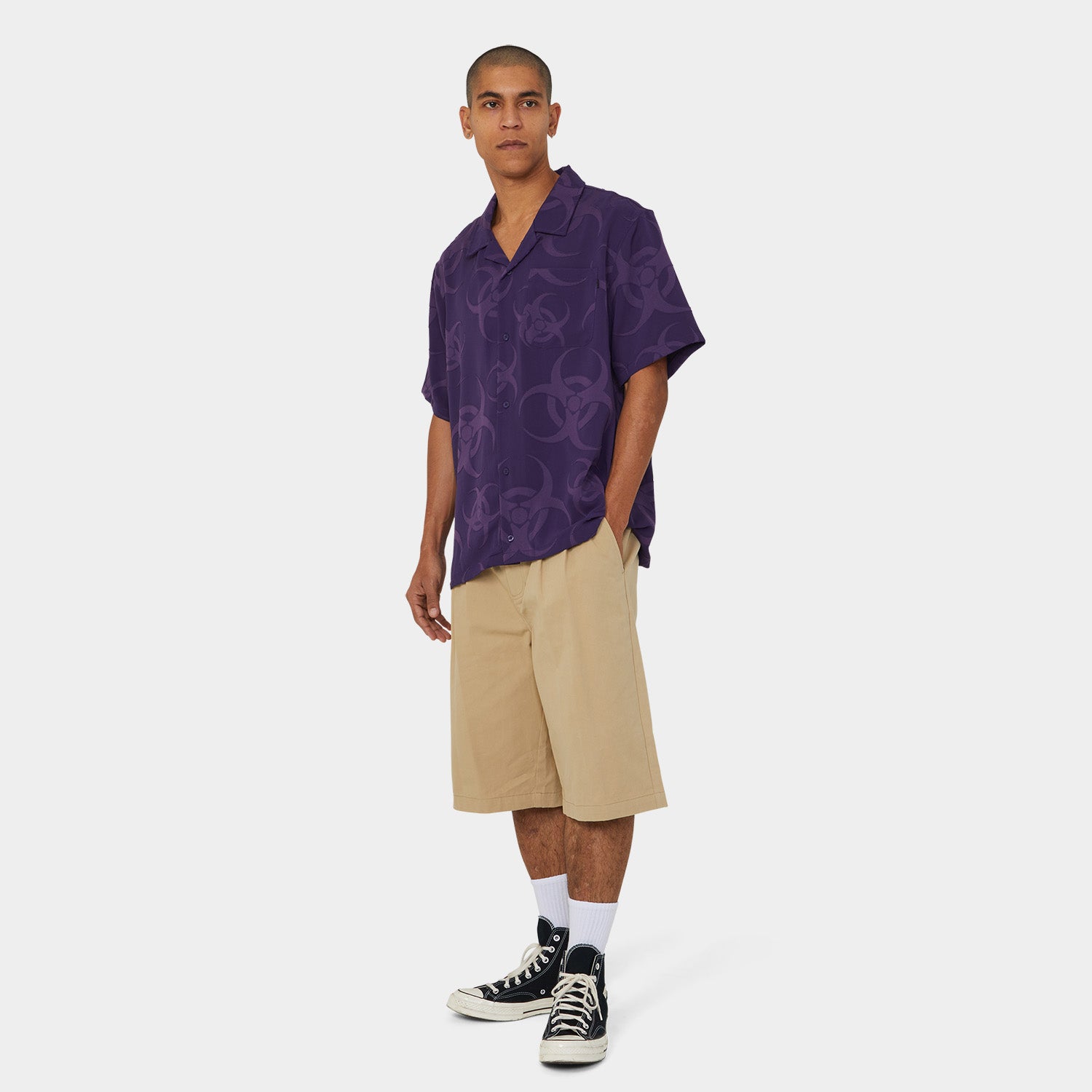 HUF (ハフ) Worldwide JP /TOPS & SHIRTS(トップス&シャツ)/ SECTOR JACQUARD SHIRT商品 / DARK BERRY