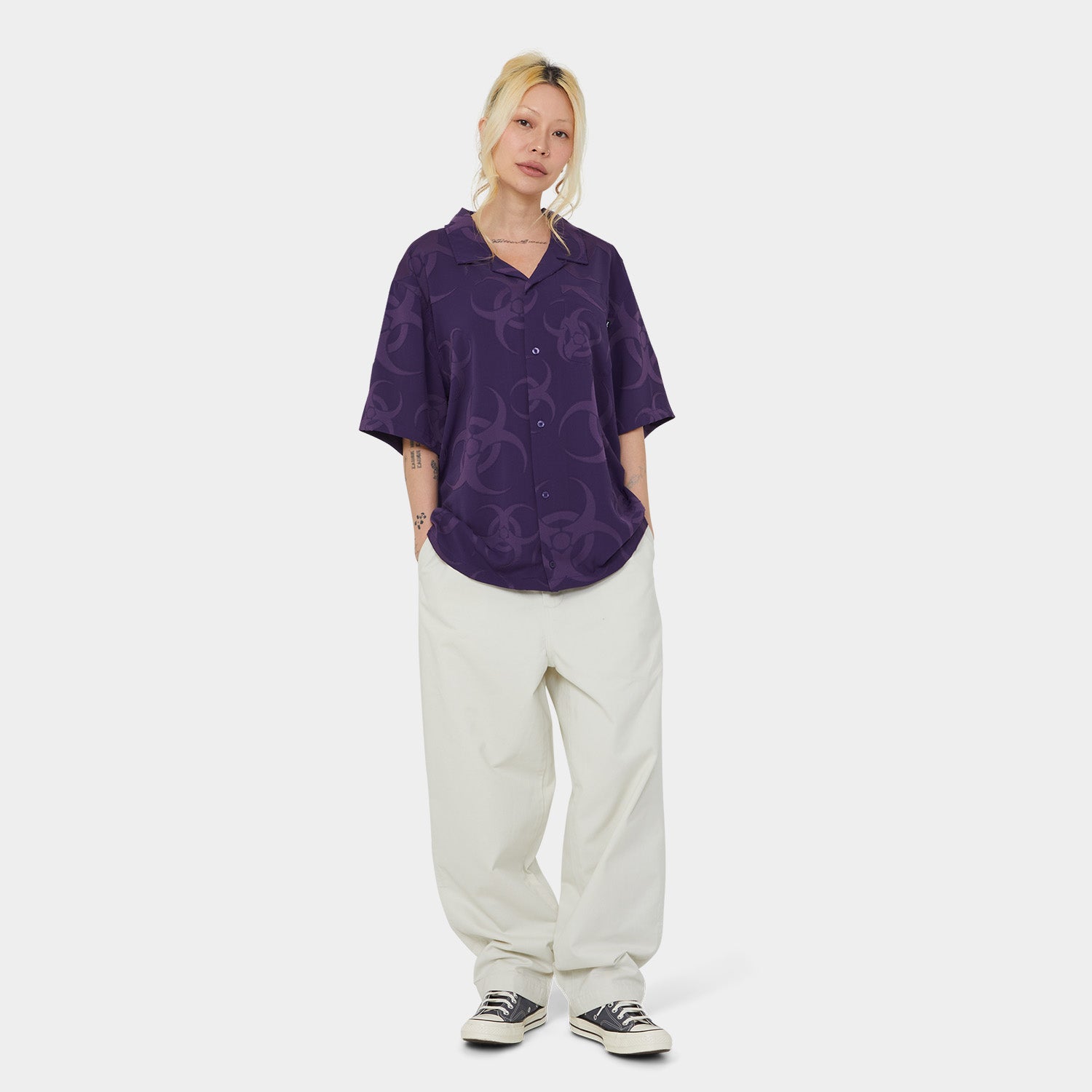 HUF (ハフ) Worldwide JP /TOPS & SHIRTS(トップス&シャツ)/ SECTOR JACQUARD SHIRT商品 / DARK BERRY