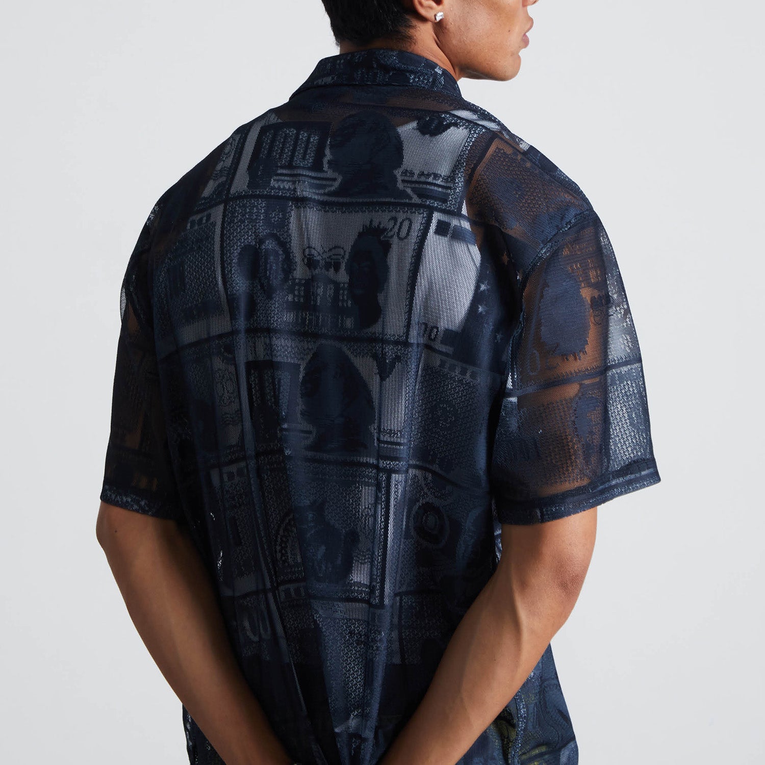 HUF (ハフ) Worldwide JP /TOPS & SHIRTS(トップス&シャツ)/ GLOBAL CURRENCY LACE SHIRT商品 / BLACK