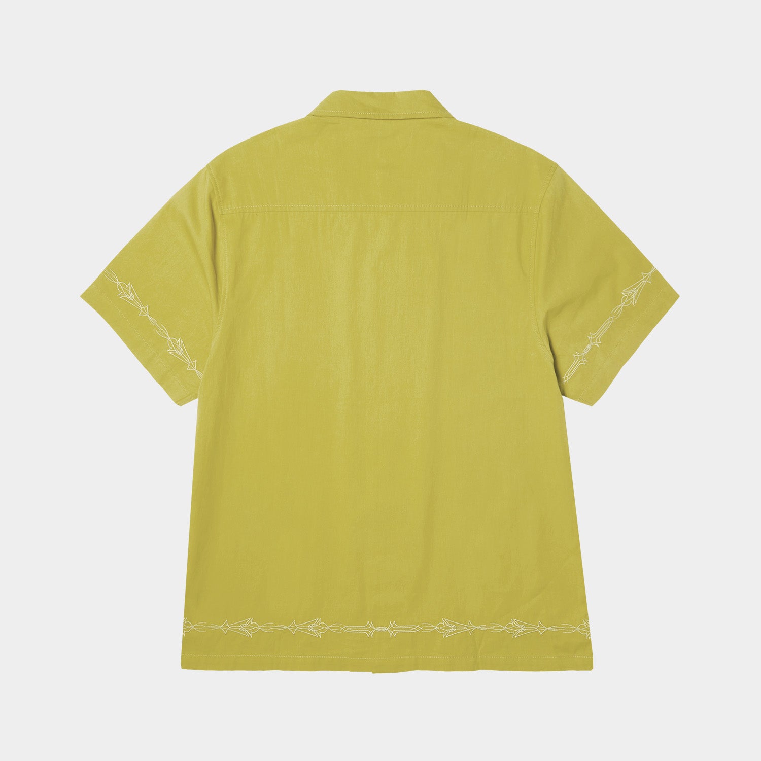 HUF (ハフ) Worldwide JP /TOPS & SHIRTS(トップス&シャツ)/ PINSTRIPE EMBROIDERED RESORT SHIRT商品 / AVOCADO