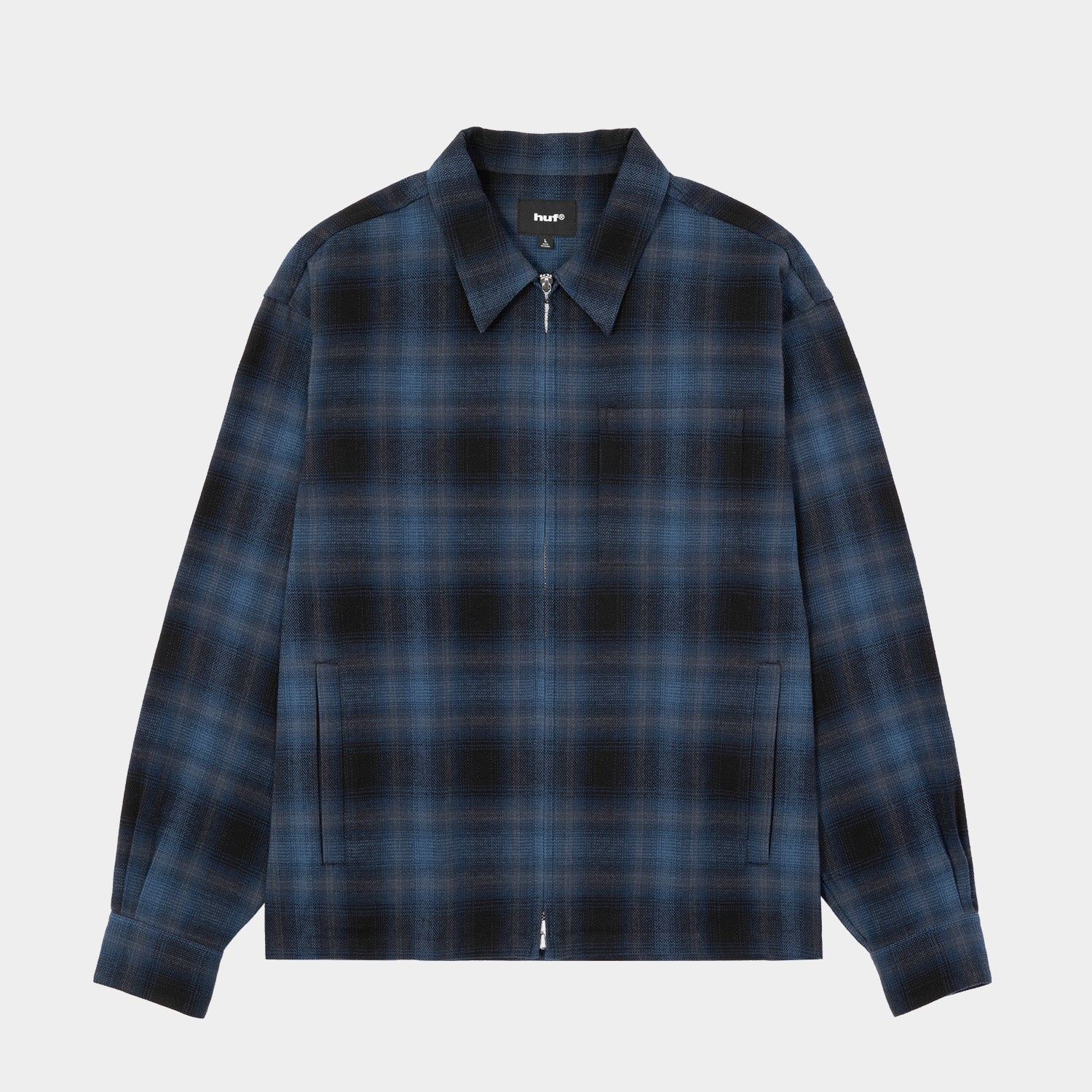 HUF (ハフ) Worldwide JP /TOPS & SHIRTS(トップス&シャツ)/ 89 OUTLINE PLAID ZIP SHIRT商品 / BLACK