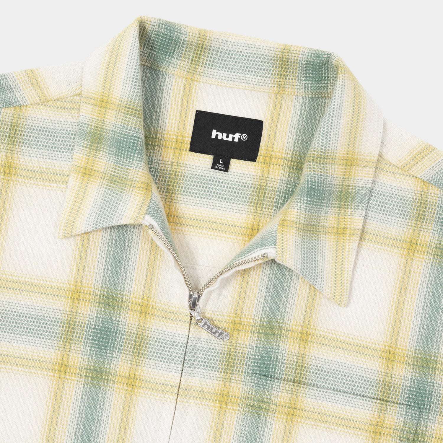 HUF (ハフ) Worldwide JP /TOPS & SHIRTS(トップス&シャツ)/ 89 OUTLINE PLAID ZIP SHIRT商品 / BLACK
