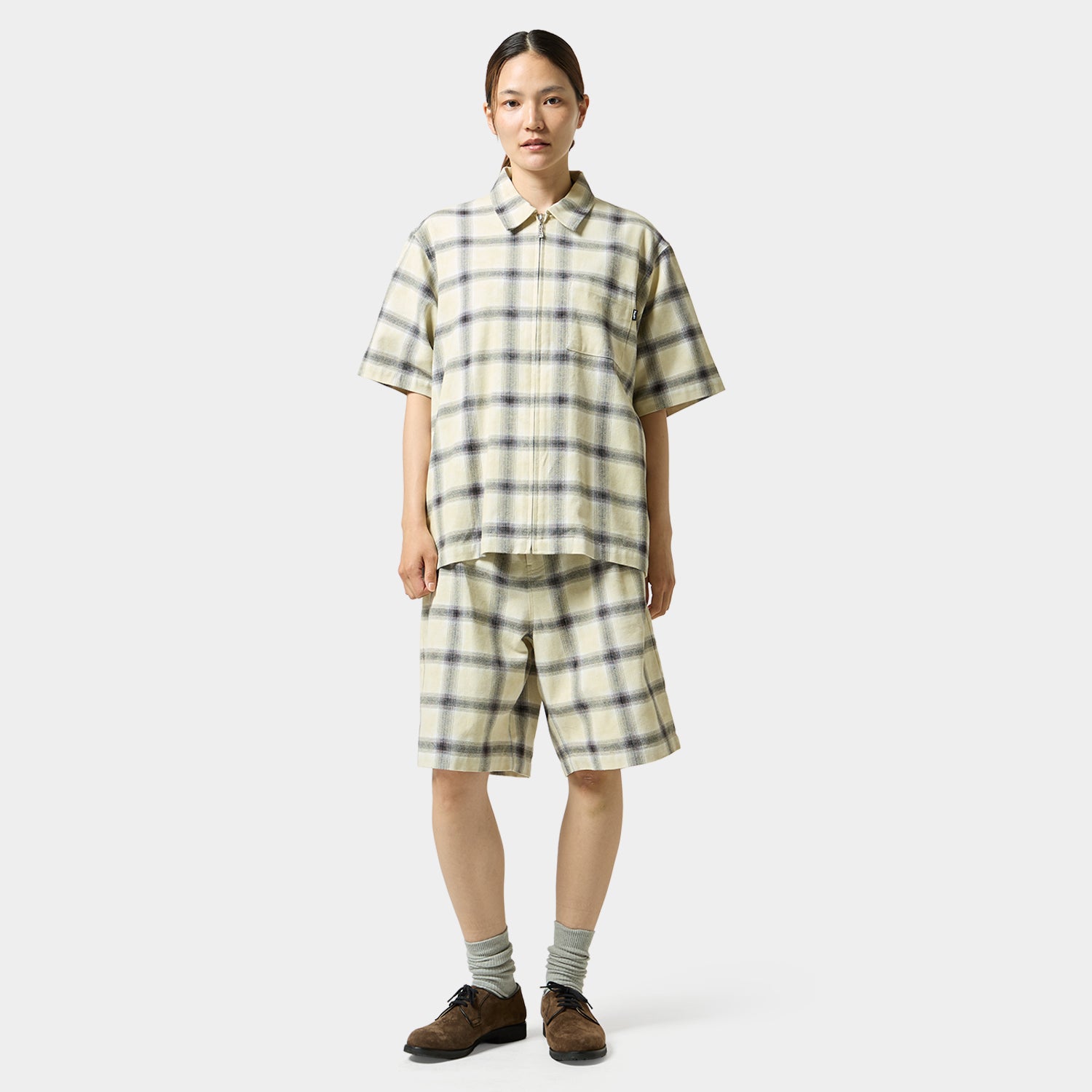 HUF (ハフ) Worldwide JP /TOPS & SHIRTS(トップス&シャツ)/ MISTY PLAID SHIRT商品 / BEIGE