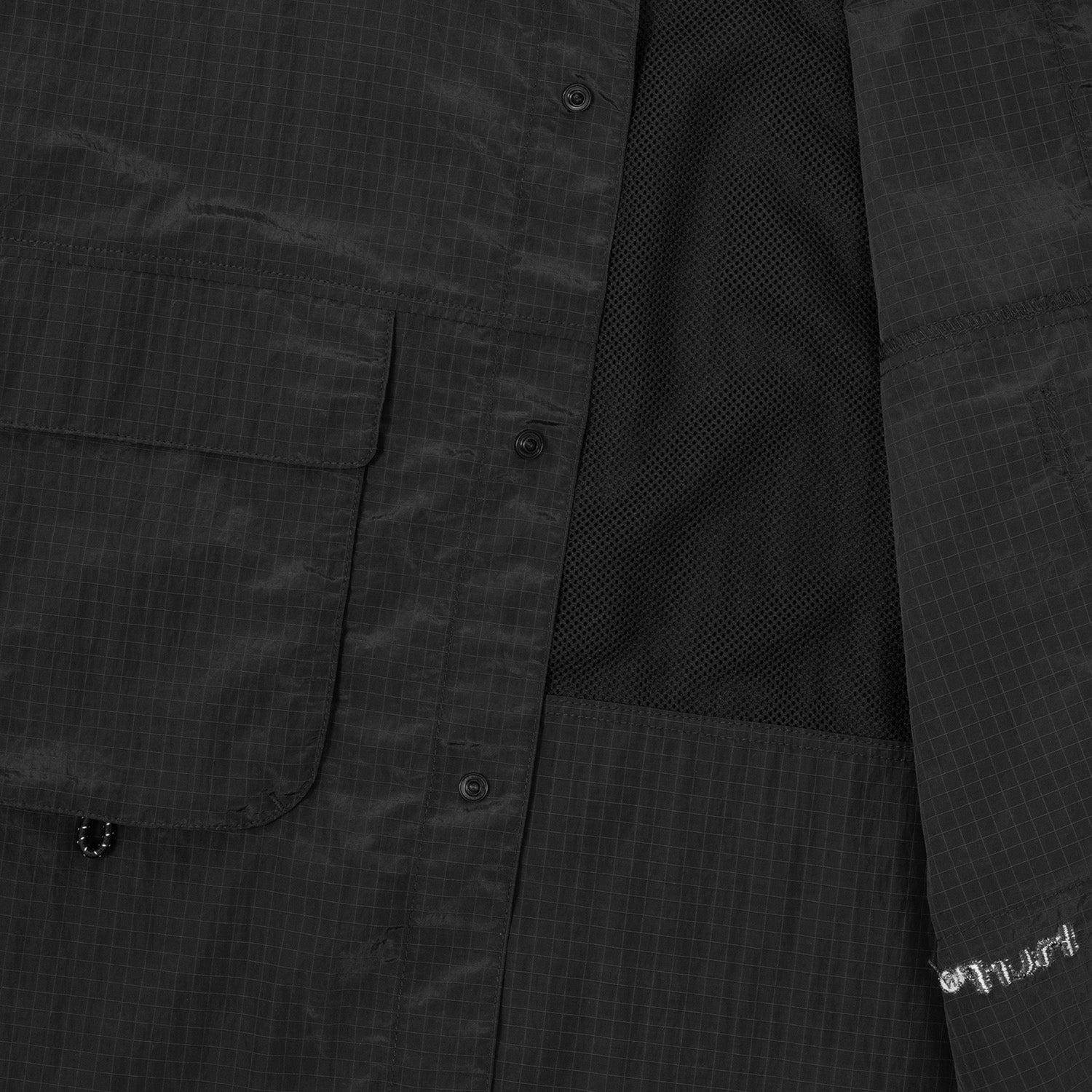 HUF (ハフ) Worldwide JP /TOPS & SHIRTS(トップス&シャツ)/ UTILITY NYLON SHEER SHIRT商品 / BLACK