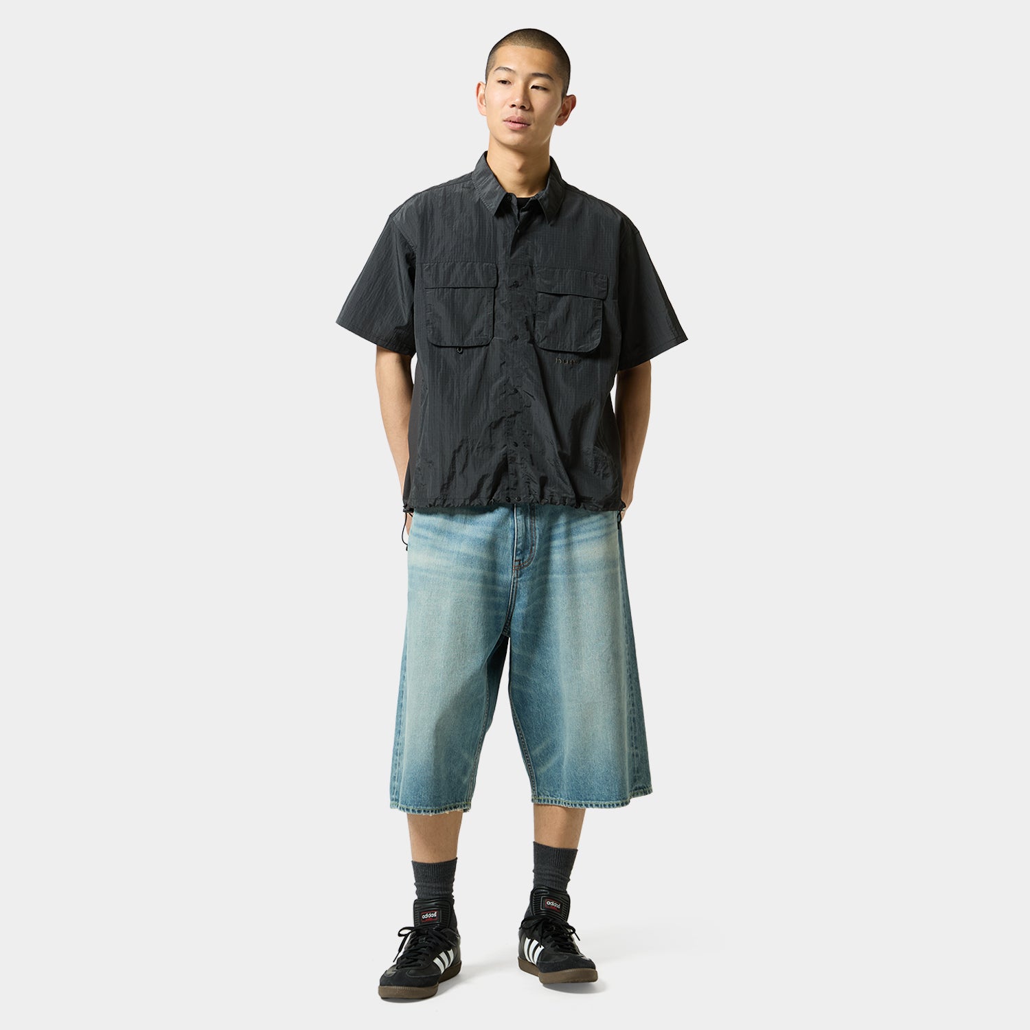 HUF (ハフ) Worldwide JP /TOPS & SHIRTS(トップス&シャツ)/ UTILITY NYLON SHEER SHIRT商品 / BLACK