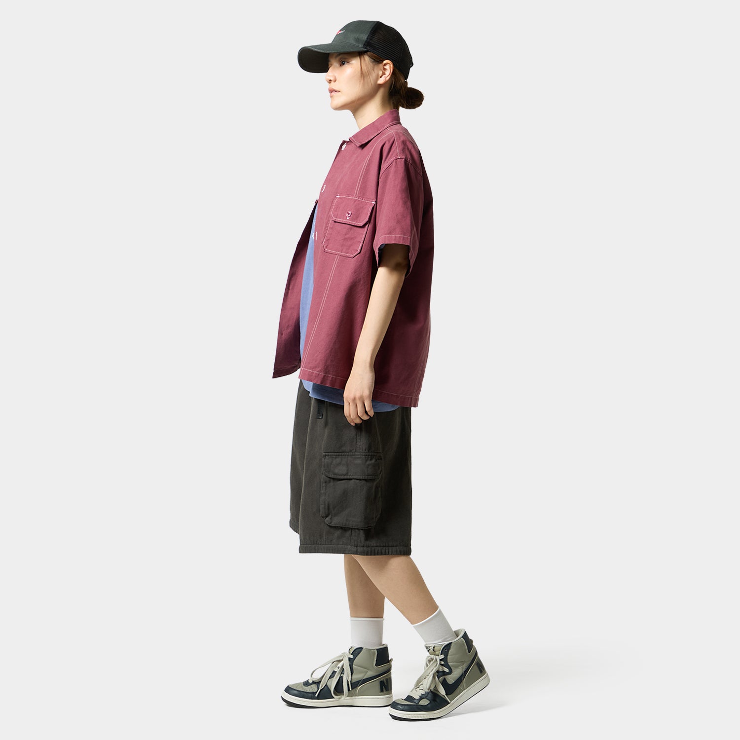 HUF (ハフ) Worldwide JP /TOPS & SHIRTS(トップス&シャツ)/ huf CO-OP CONTRAST DYED SHIRT商品 / BURGUNDY