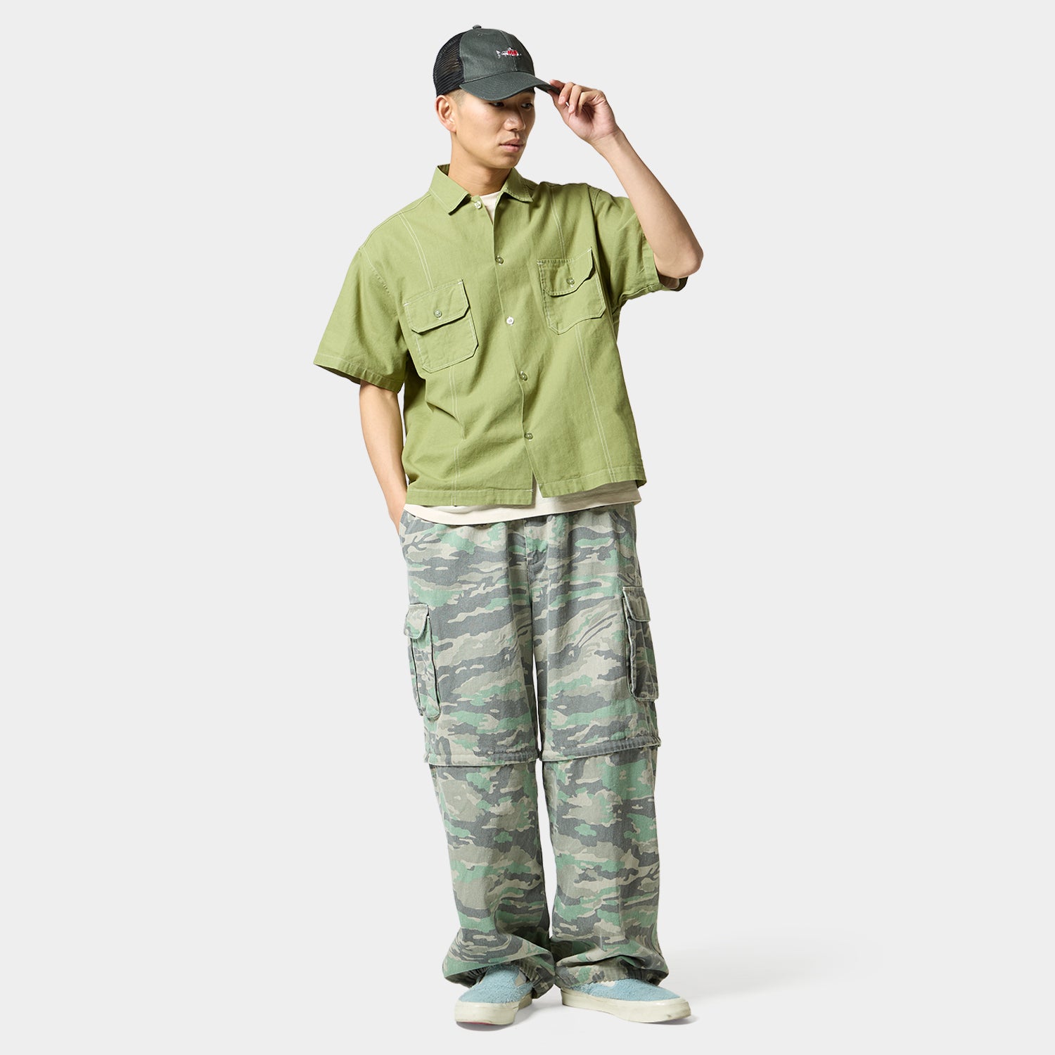 HUF (ハフ) Worldwide JP /TOPS & SHIRTS(トップス&シャツ)/ huf CO-OP CONTRAST DYED SHIRT商品 / BURGUNDY