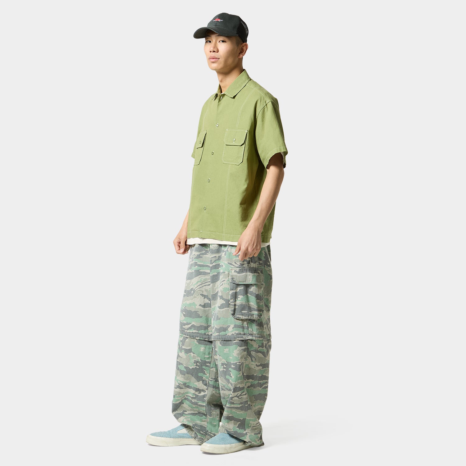 HUF (ハフ) Worldwide JP /TOPS & SHIRTS(トップス&シャツ)/ huf CO-OP CONTRAST DYED SHIRT商品 / BURGUNDY