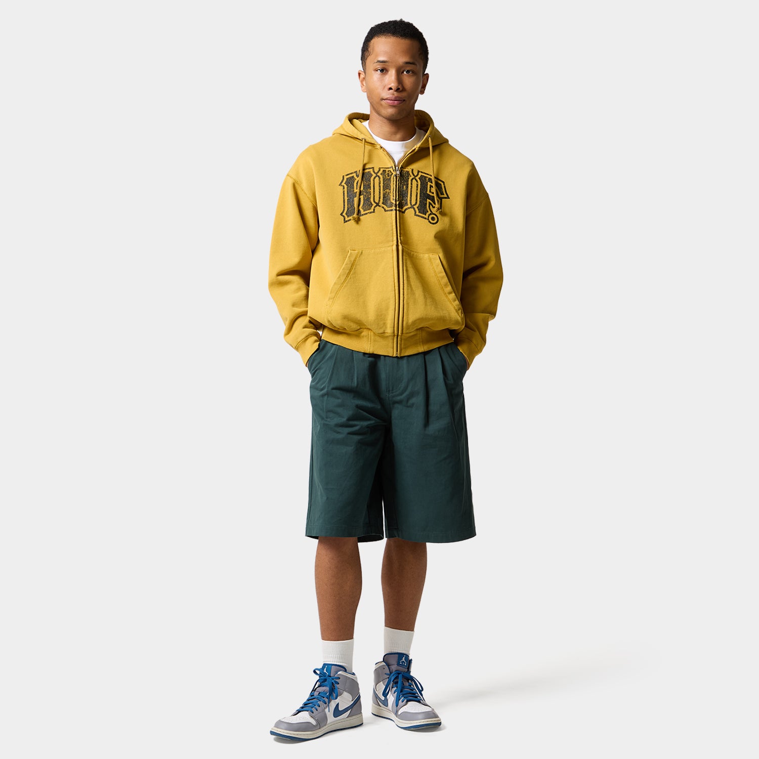 HUF (ハフ) Worldwide JP /HOODIES(パーカー)/ CLASSIC ARCH FULL ZIP HOODIE商品 / YELLOW