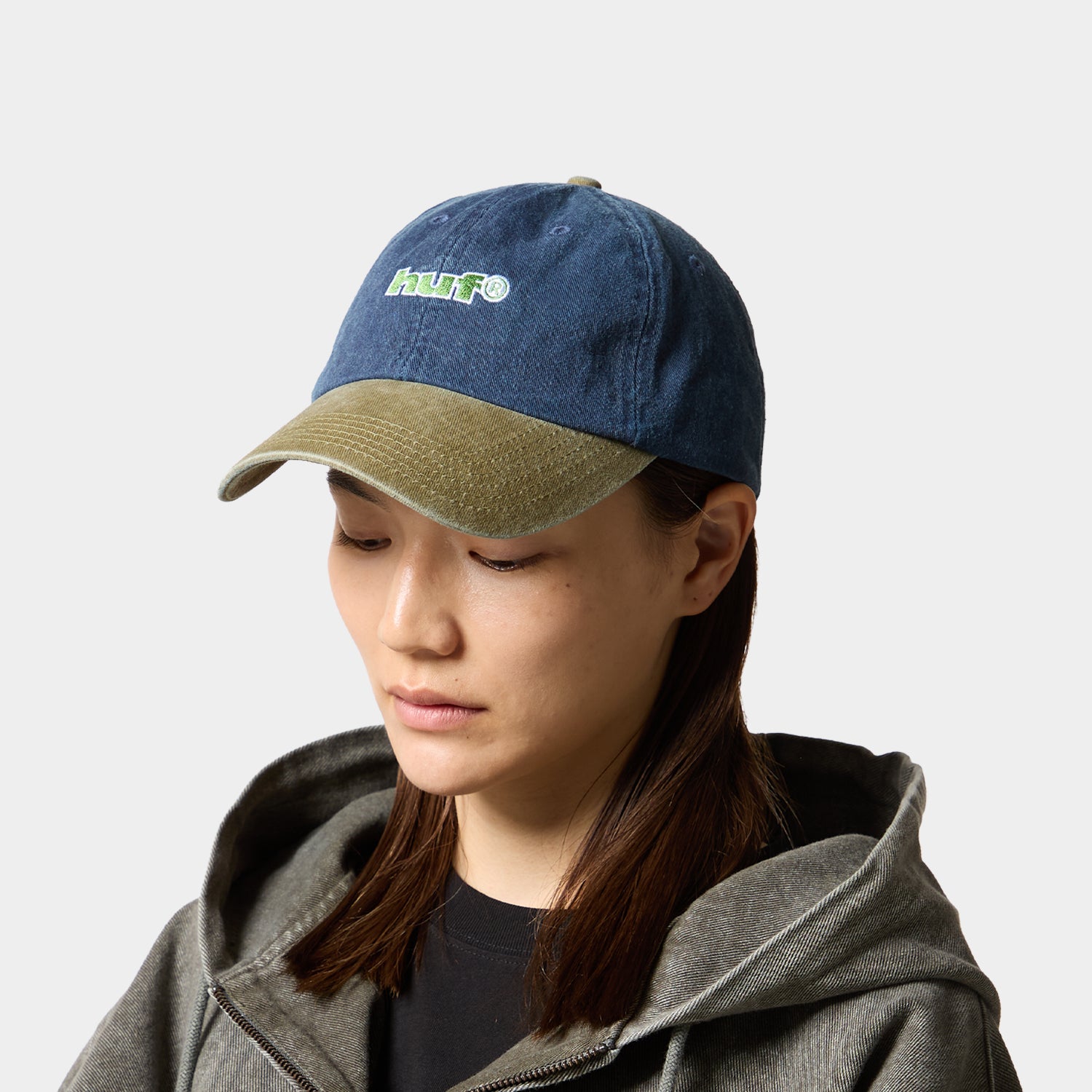 HUF (ハフ) Worldwide JP /HATS & BEANIES(ハット&ビーニー)/ TWO TONE 89 WASHED 6 PANEL HAT商品 / NAVY