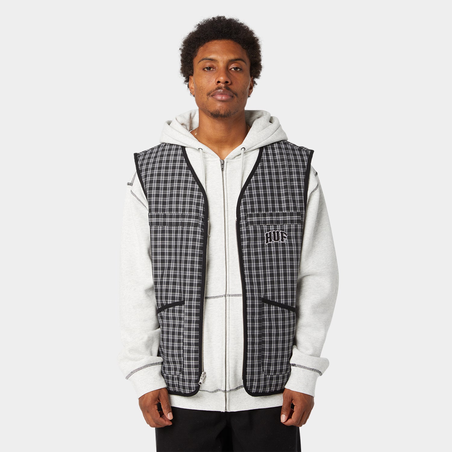 HUF (ハフ) Worldwide JP /JACKETS(ジャケット)/ POYNTER REVERSIBLE VEST商品 / BLACK