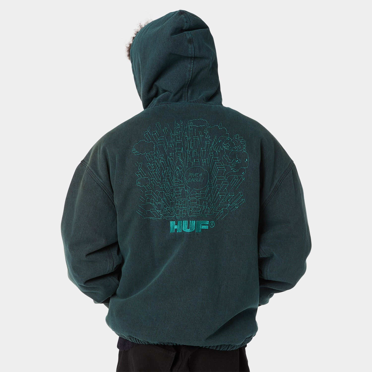 HUF (ハフ) Worldwide JP /JACKETS(ジャケット)/ WHAT A JUNGLE DENIM WORK JACKET商品 / EVERGREEN
