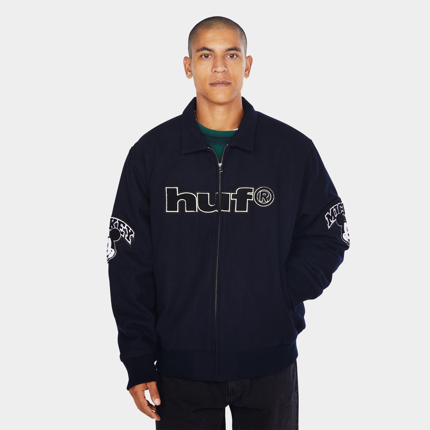 HUF (ハフ) Worldwide JP /JACKETS(ジャケット)/ DISNEY | HUF WORLDWIDE TOUR VARSITY JACKET商品 / NAVY