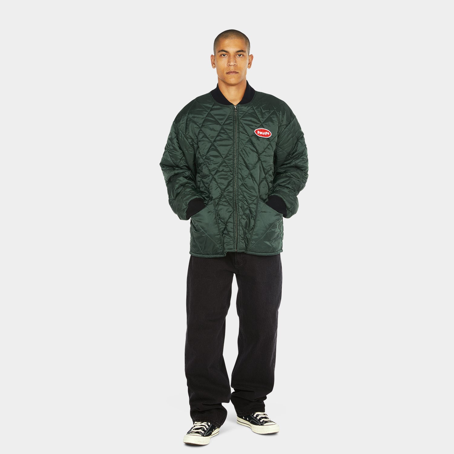 HUF (ハフ) Worldwide JP /JACKETS(ジャケット)/ DISNEY | HUF MICKEY QUILTED WORK JACKET商品 / FOREST GREEN