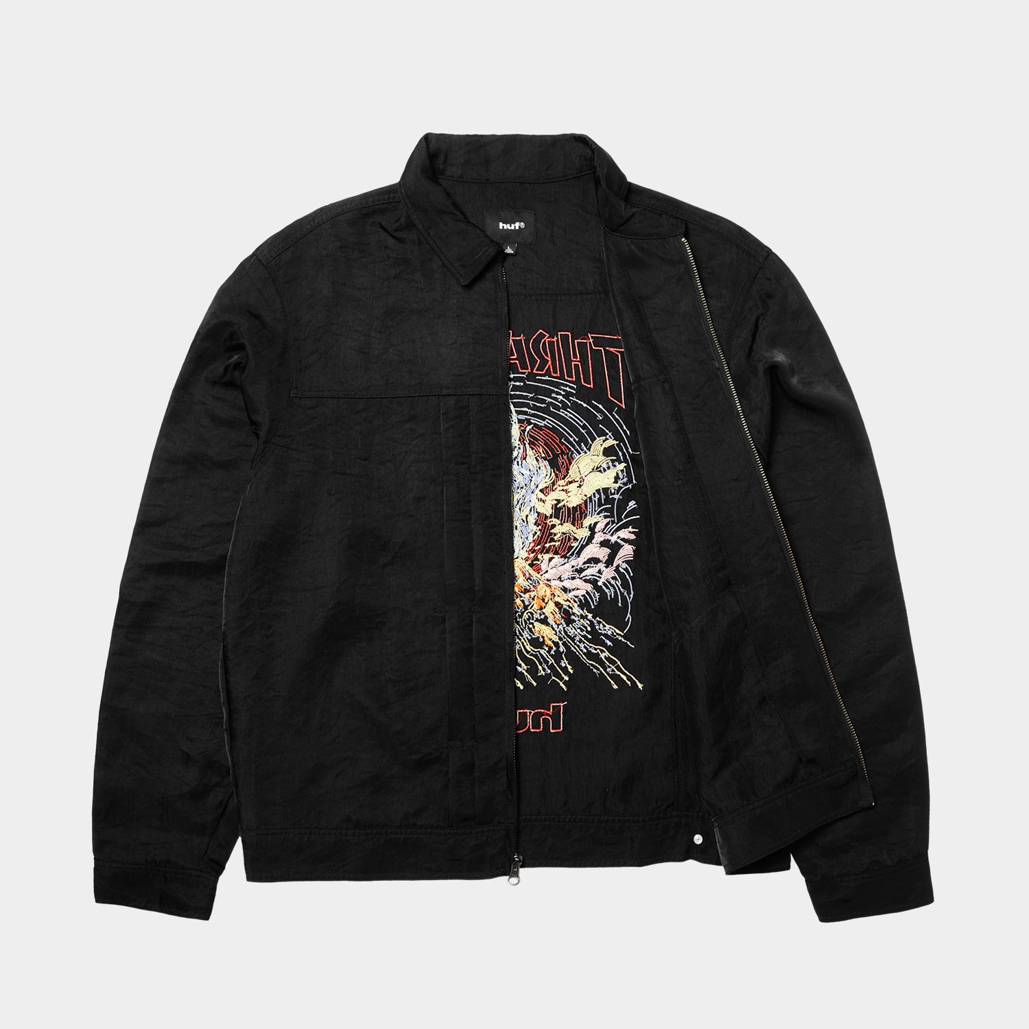 HUF (ハフ) Worldwide JP /JACKETS(ジャケット)/ HUF X THRASHER TRUCKER JACKET商品 / BLACK