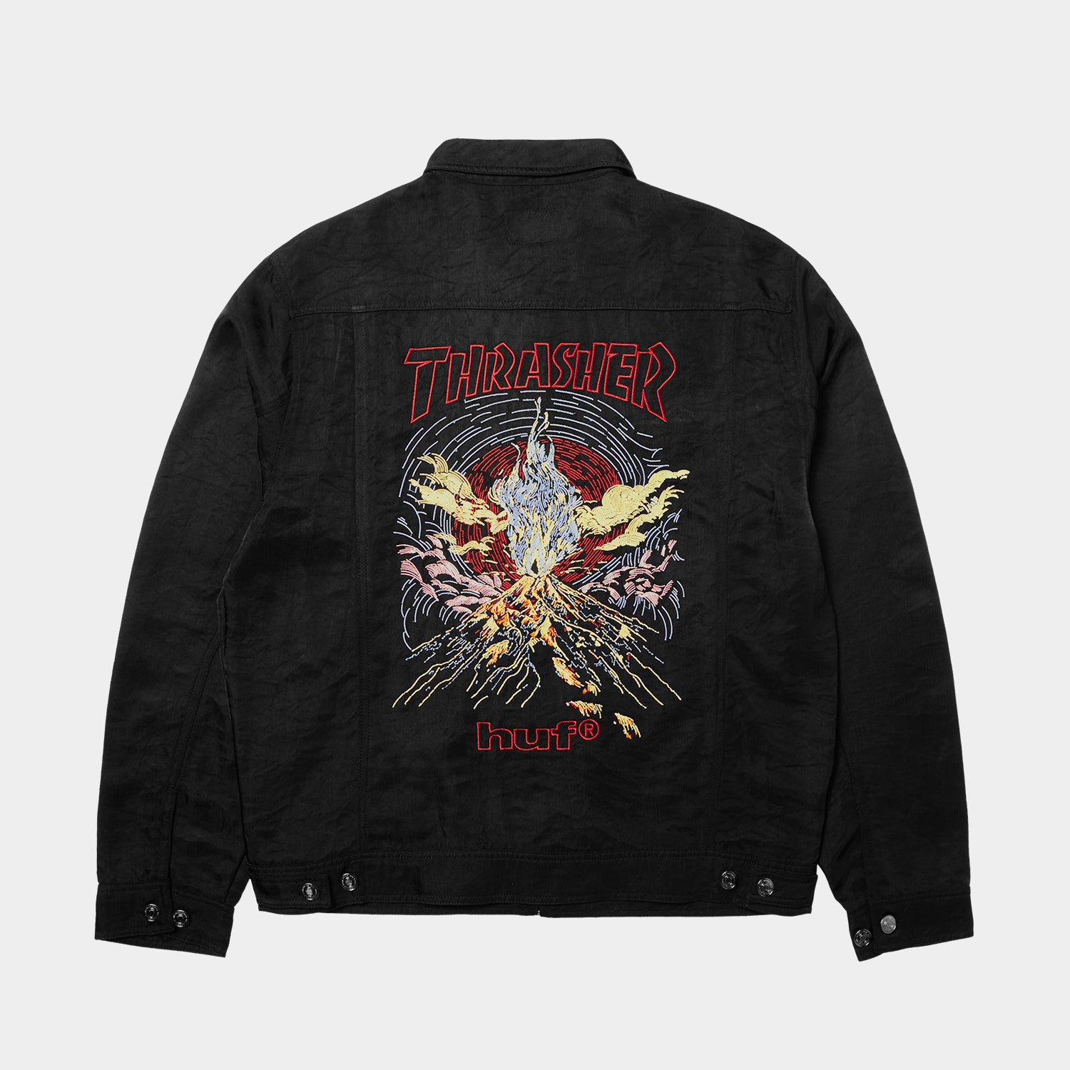 HUF (ハフ) Worldwide JP /JACKETS(ジャケット)/ HUF X THRASHER TRUCKER JACKET商品 / BLACK