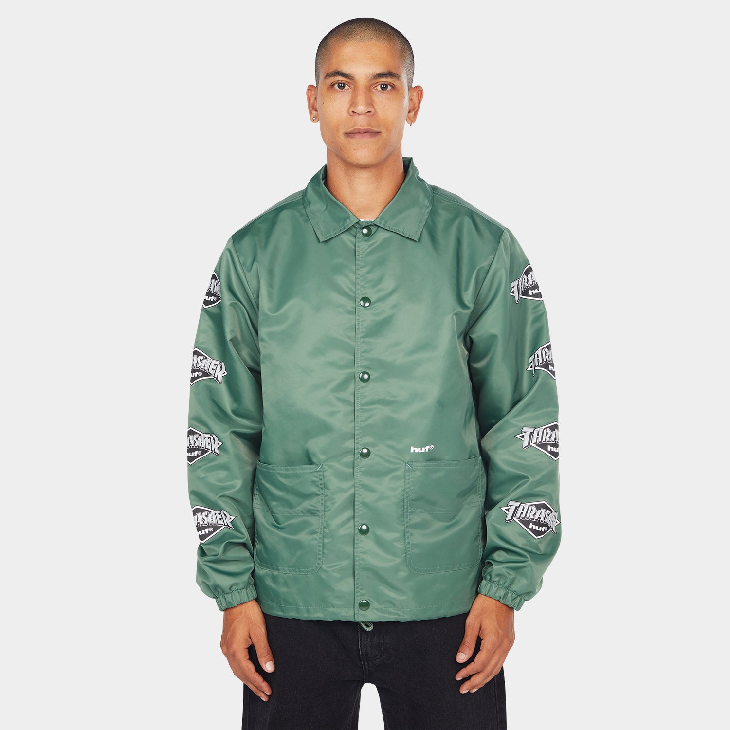 HUF (ハフ) Worldwide JP /JACKETS(ジャケット)/ HUF X THRASHER LOGO JACKET商品 / FOREST GREEN