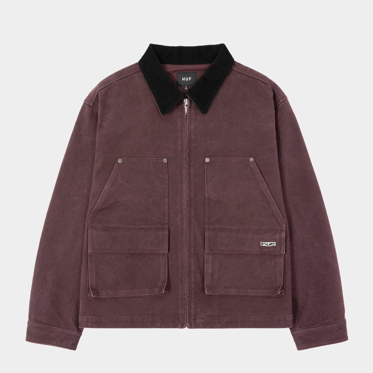 HUF (ハフ) Worldwide JP /JACKETS(ジャケット)/ STRETCH LOGO CANVAS WORK JACKET商品 / DEEP WINE