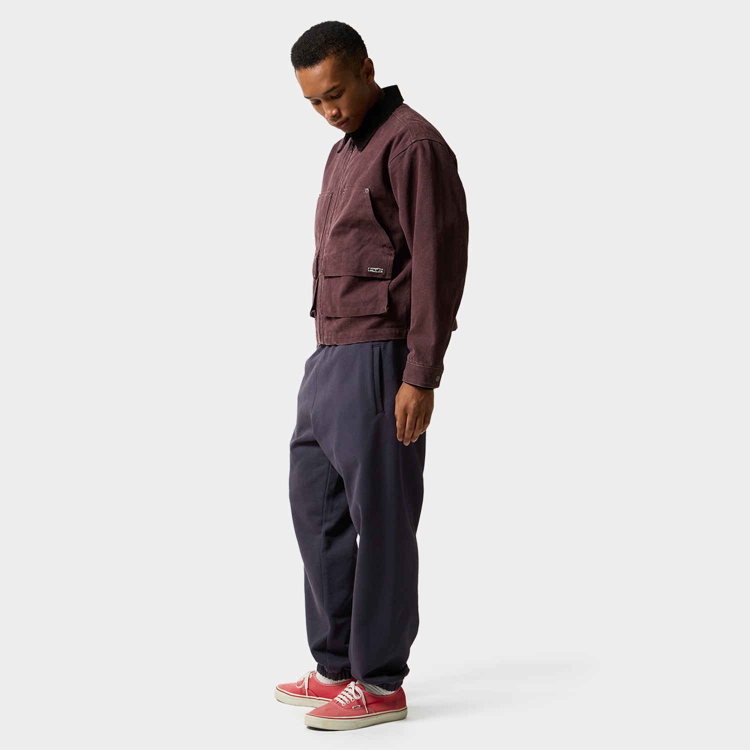 HUF (ハフ) Worldwide JP /JACKETS(ジャケット)/ STRETCH LOGO CANVAS WORK JACKET商品 / DEEP WINE