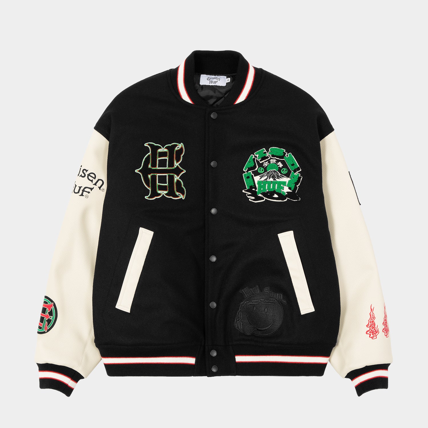 HUF (ハフ) Worldwide JP /JACKETS(ジャケット)/ HUF X EVISEN STADIUM LOGO JACKET商品 / BLACK