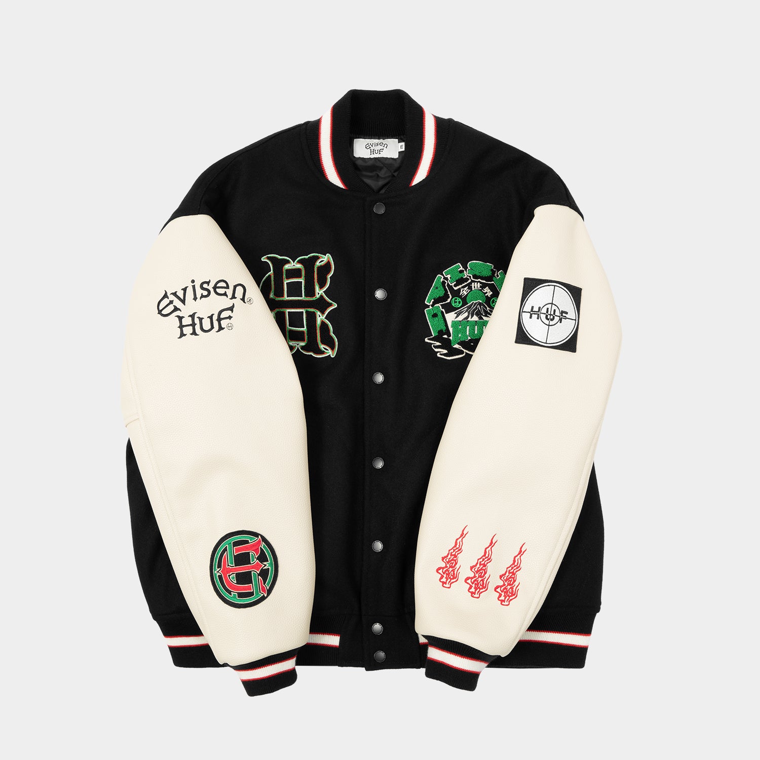 HUF (ハフ) Worldwide JP /JACKETS(ジャケット)/ HUF X EVISEN STADIUM LOGO JACKET商品 / BLACK