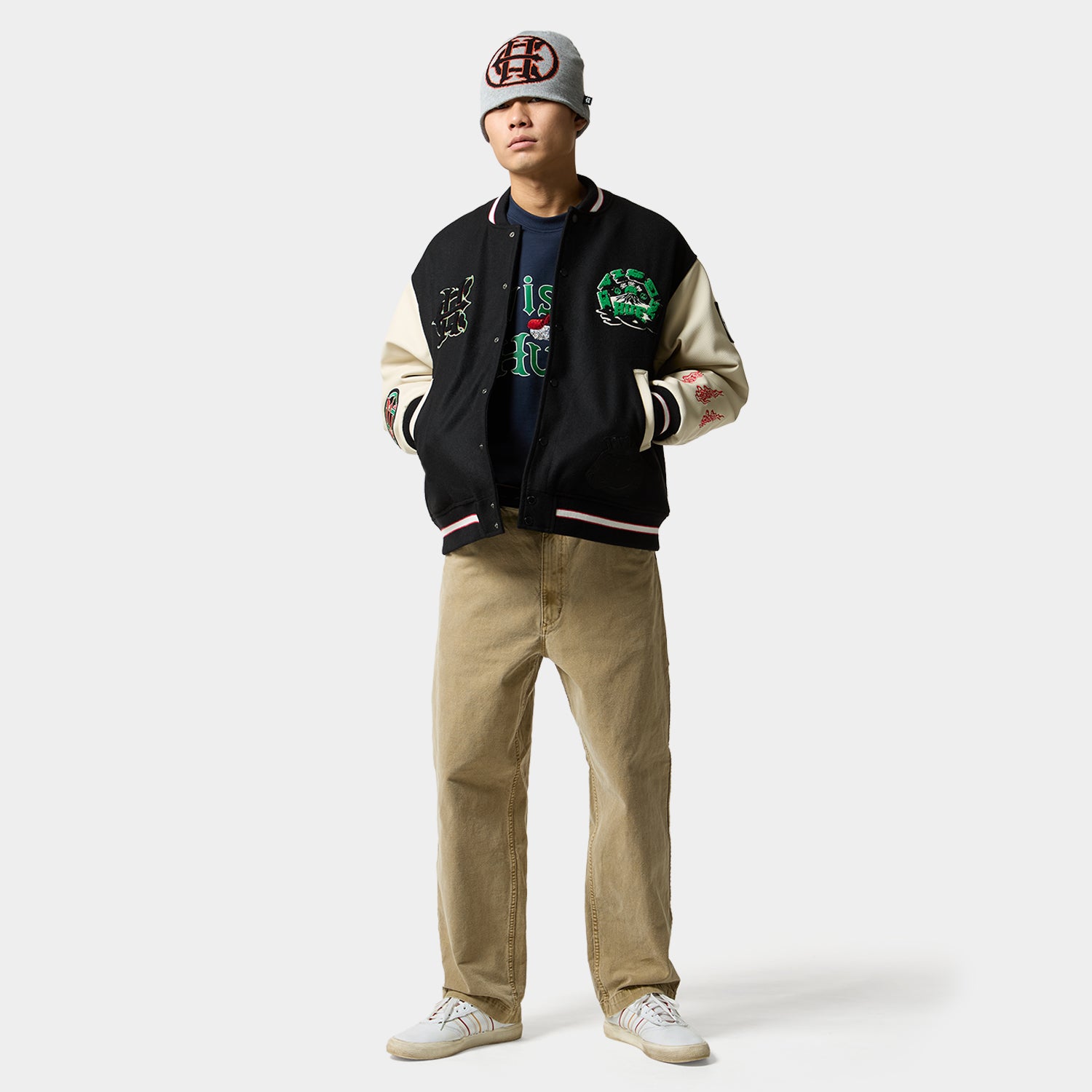 HUF (ハフ) Worldwide JP /JACKETS(ジャケット)/ HUF X EVISEN STADIUM LOGO JACKET商品 / BLACK
