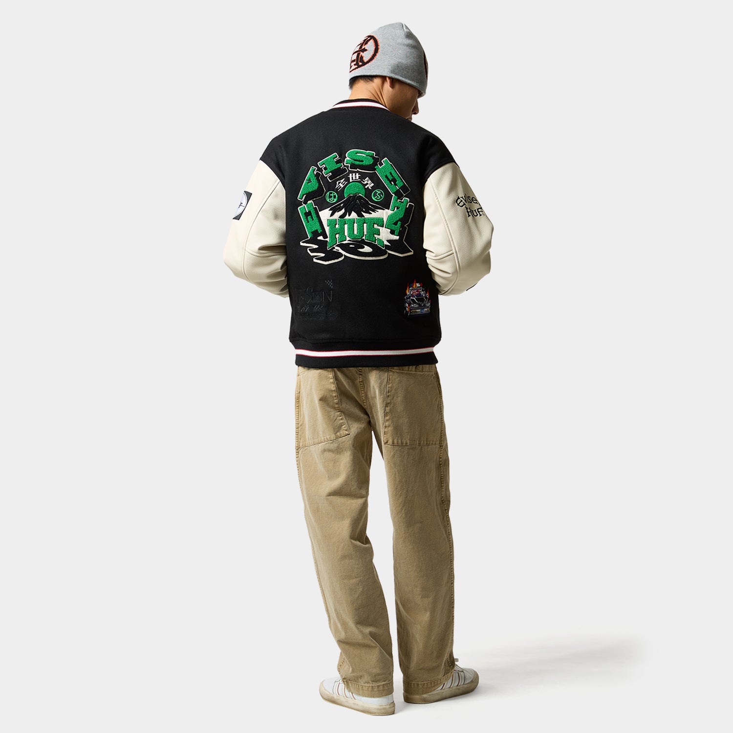 HUF (ハフ) Worldwide JP /JACKETS(ジャケット)/ HUF X EVISEN STADIUM LOGO JACKET商品 / BLACK