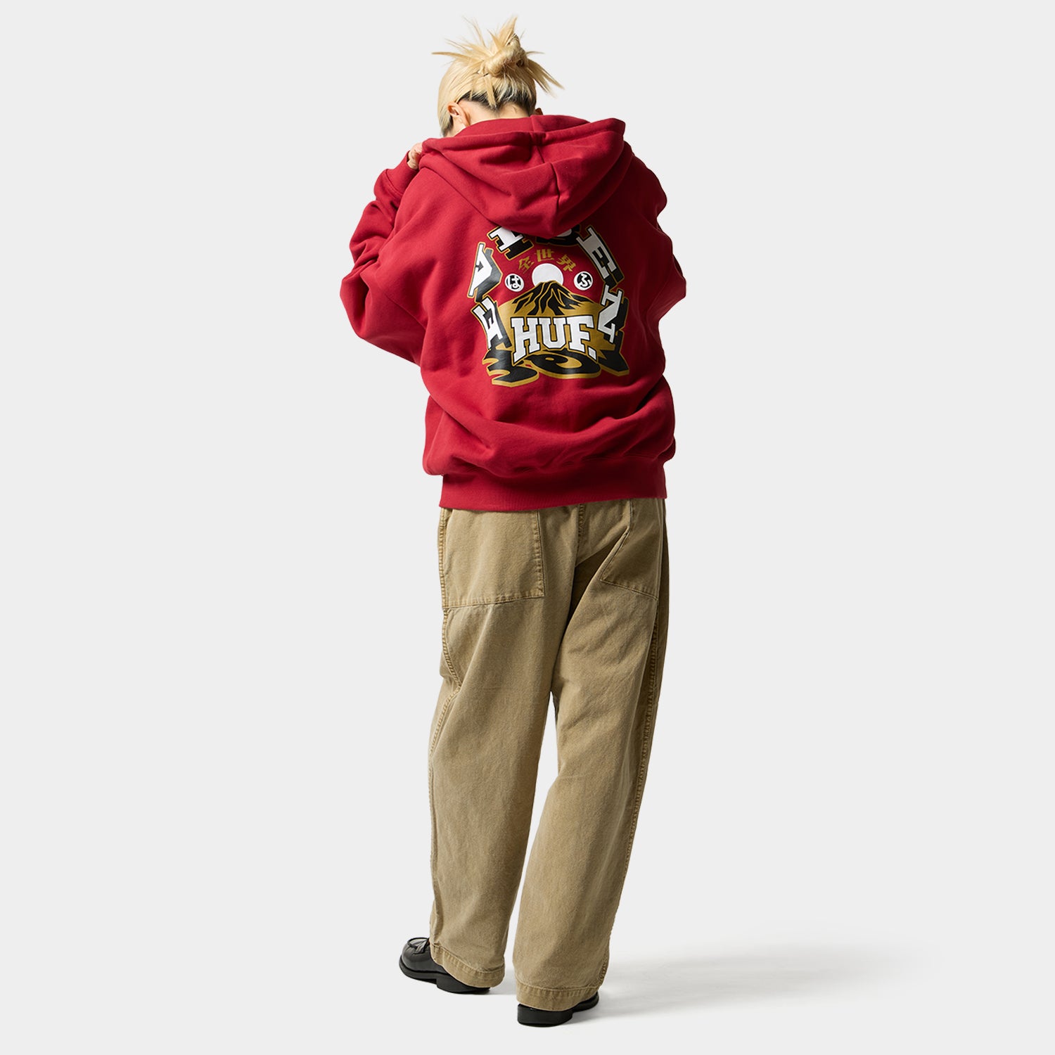 HUF (ハフ) Worldwide JP /HOODIES(パーカー)/ HUF X EVISEN HUFUJI ZIP HOODIE商品 / BLACK