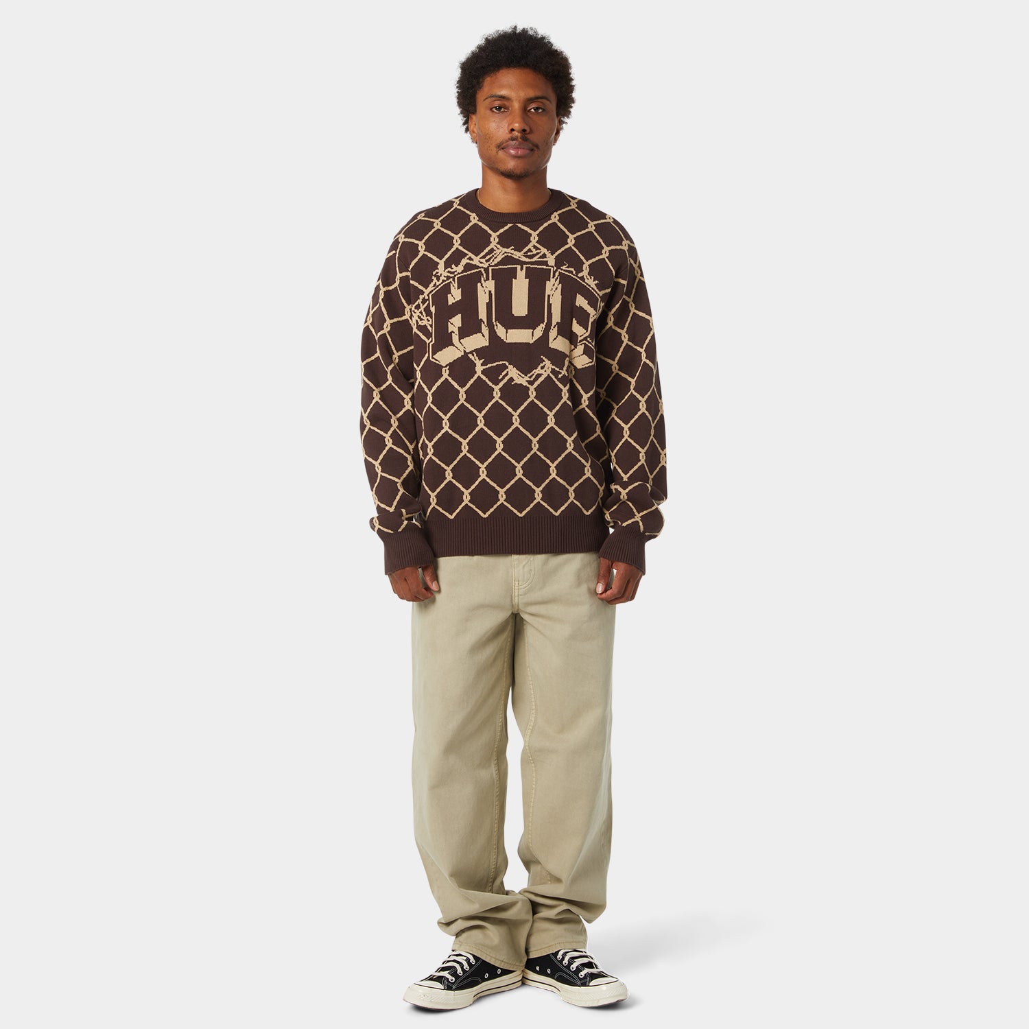 HUF (ハフ) Worldwide JP /KNITS & SWEATERS(ニット&セーター)/ BREAKTHROUGH CREWNECK SWEATER商品 / BISON