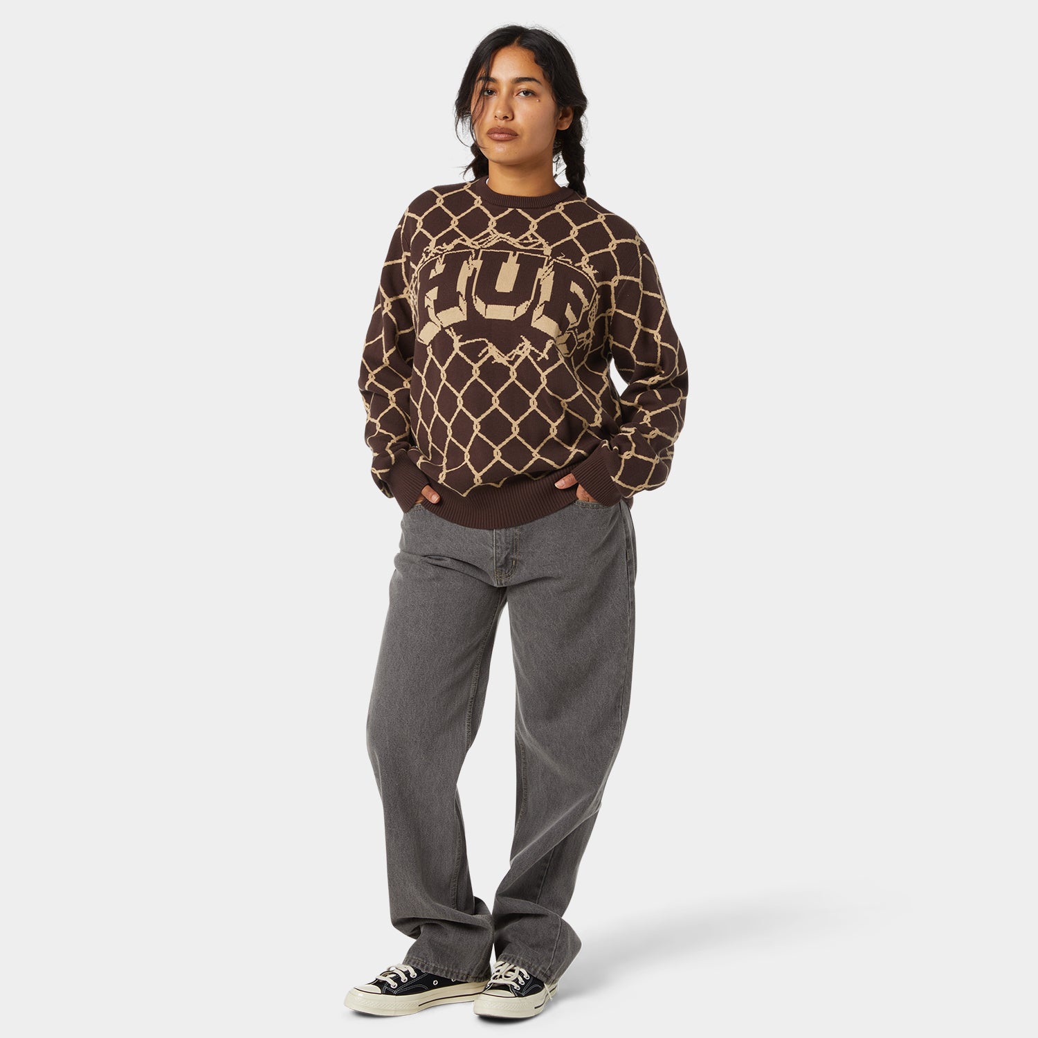 HUF (ハフ) Worldwide JP /KNITS & SWEATERS(ニット&セーター)/ BREAKTHROUGH CREWNECK SWEATER商品 / BISON