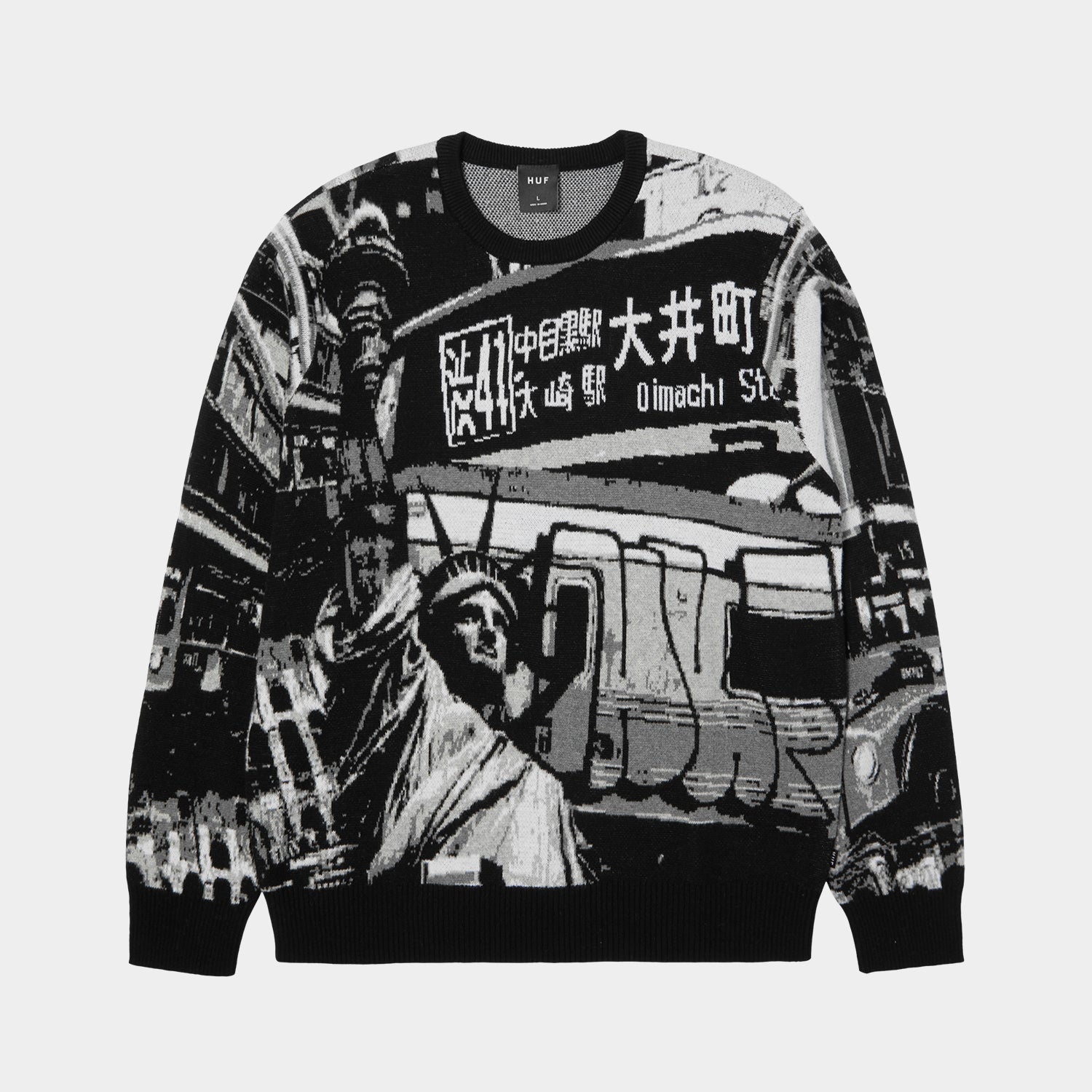 HUF (ハフ) Worldwide JP /KNITS & SWEATERS(ニット&セーター)/ WORLDWIDE COMMUTER SWEATER商品 / BLACK