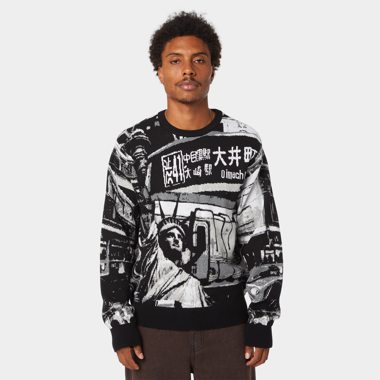 HUF (ハフ) Worldwide JP /KNITS & SWEATERS(ニット&セーター)/ WORLDWIDE COMMUTER SWEATER商品 / BLACK
