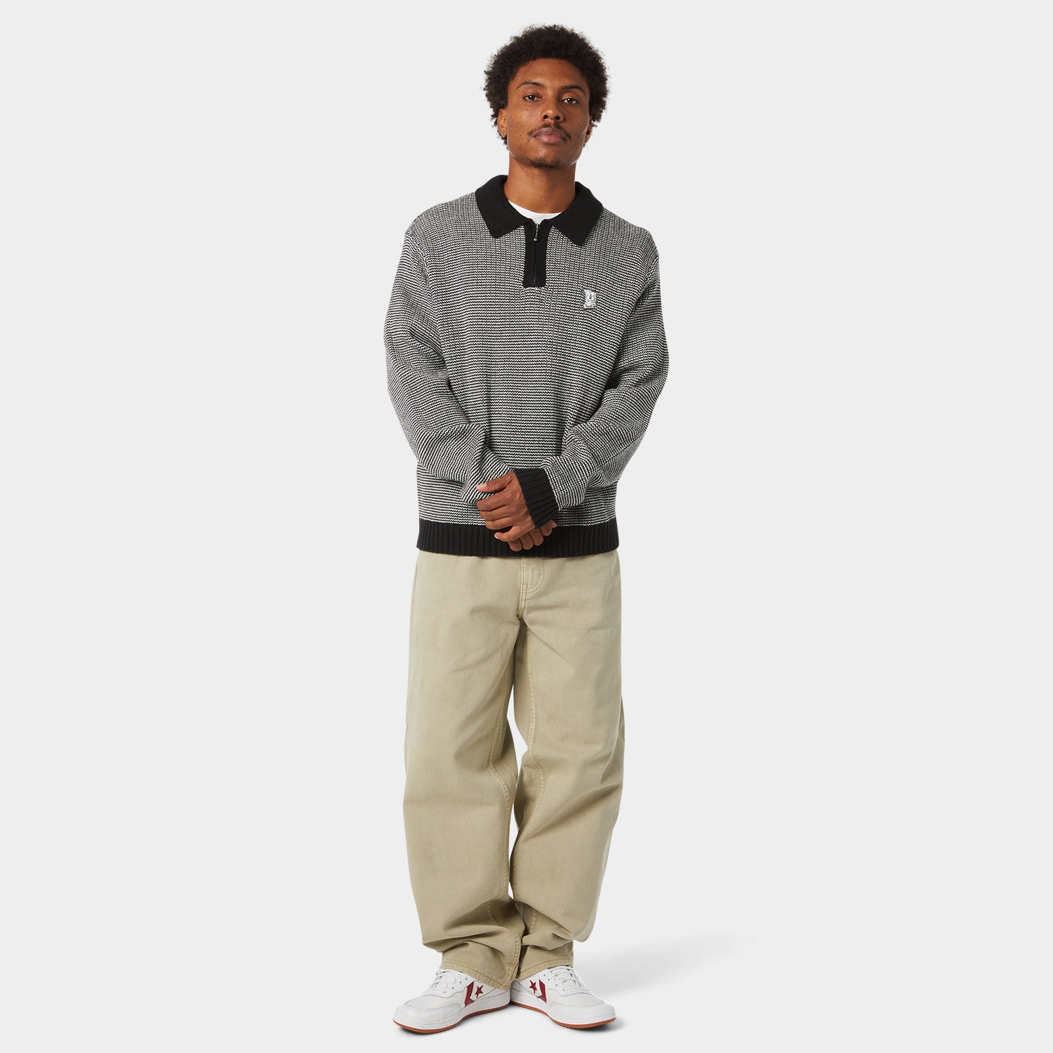 HUF (ハフ) Worldwide JP /KNITS & SWEATERS(ニット&セーター)/ MEGABLAST TWO TONE WAFFLE SWEATER商品 / WASHED BLUE/MOSS