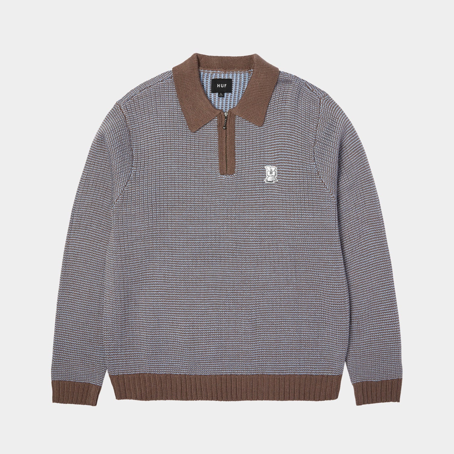 HUF (ハフ) Worldwide JP /KNITS & SWEATERS(ニット&セーター)/ MEGABLAST TWO TONE WAFFLE SWEATER商品 / WASHED BLUE/MOSS