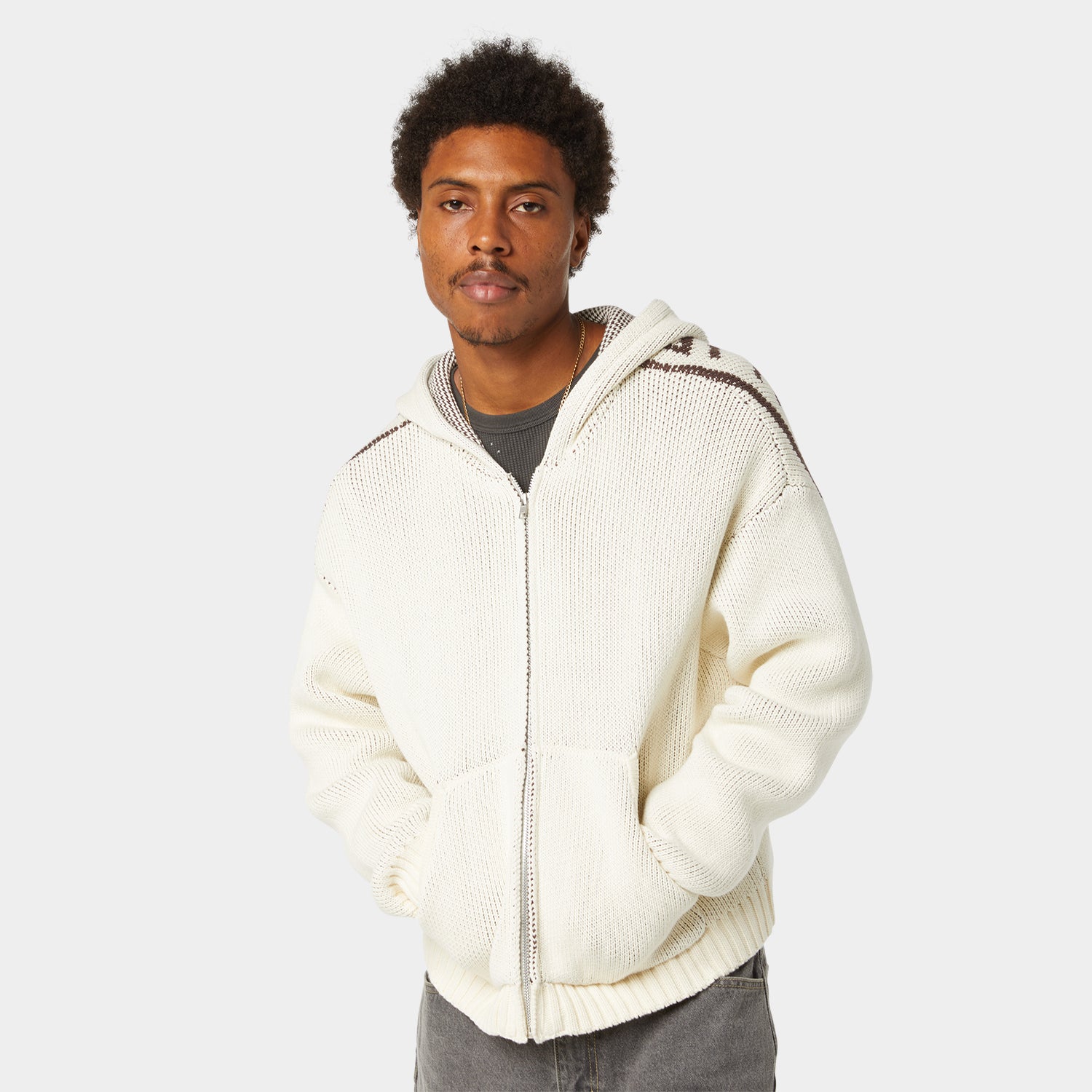 HUF (ハフ) Worldwide JP /KNITS & SWEATERS(ニット&セーター)/ TOKEN ZIP HOODED SWEATER商品 / NAVY