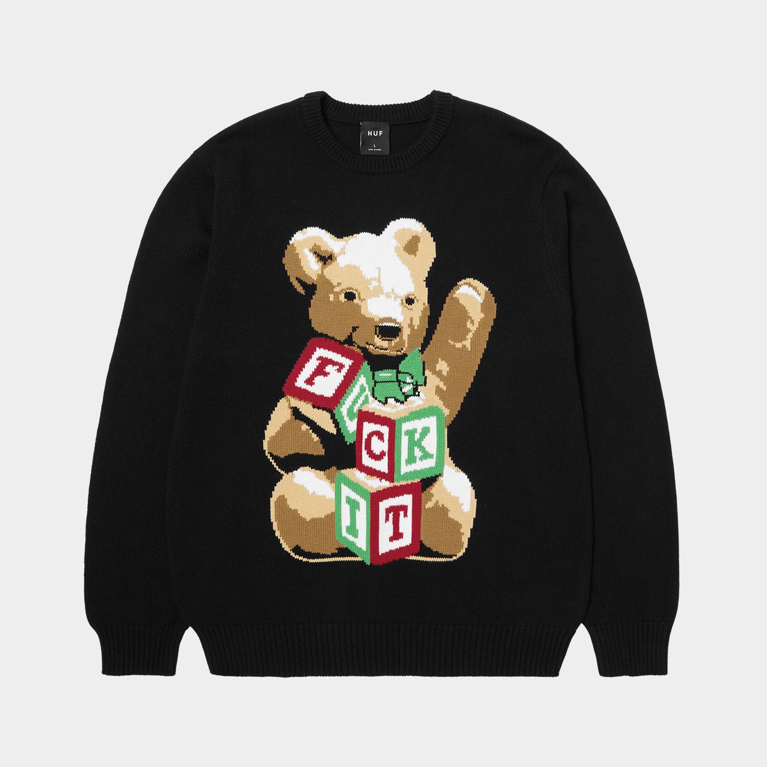HUF (ハフ) Worldwide JP /KNITS & SWEATERS(ニット&セーター)/ GIFT BEAR INTARSIA SWEATER商品 / BLACK