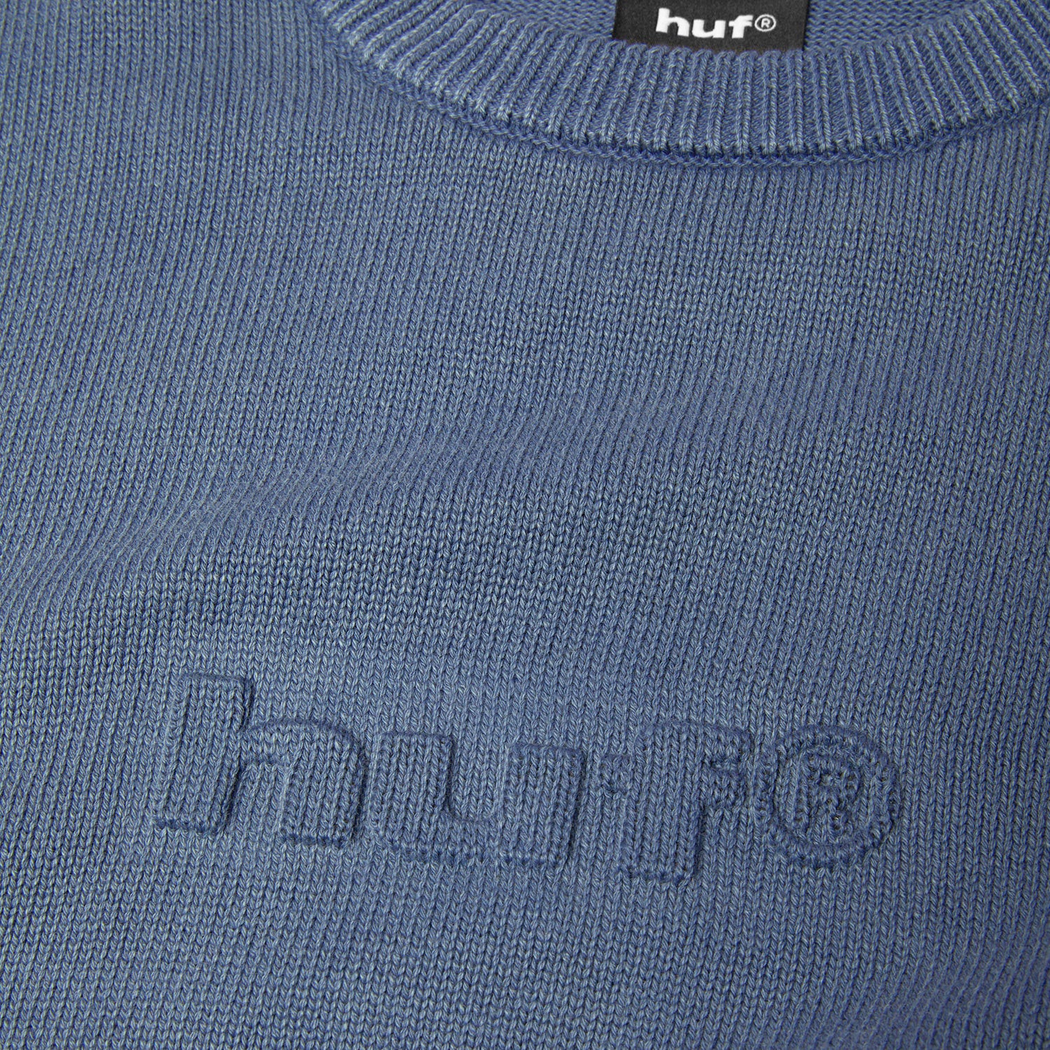 HUF (ハフ) Worldwide JP /KNITS & SWEATERS(ニット&セーター)/ PACIFIC WASH EMBOSSED CREWNECK商品 / BLUE