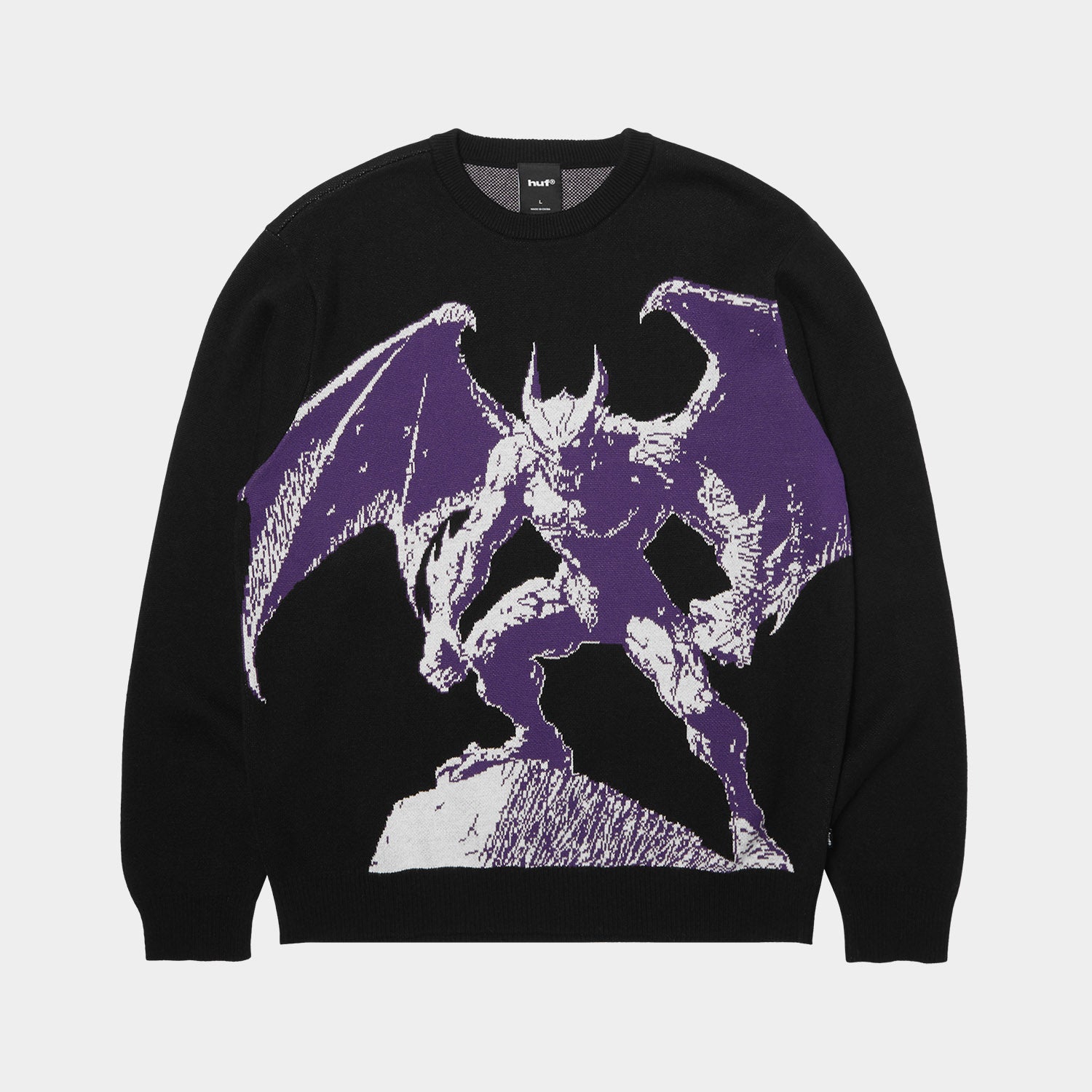 HUF (ハフ) Worldwide JP /KNITS & SWEATERS(ニット&セーター)/ HEAVEN CAN WAIT CREWNECK SWEATER商品 / BLACK