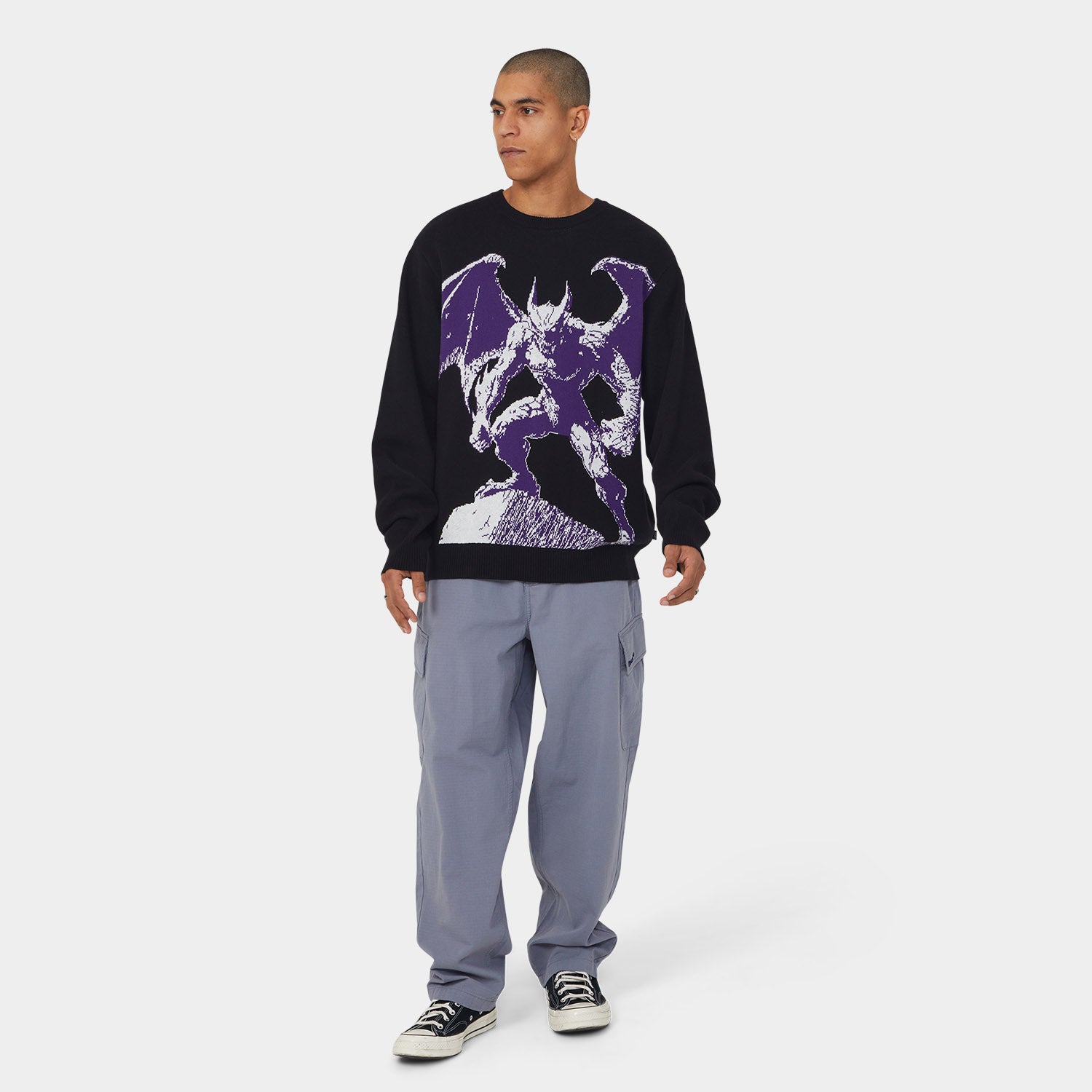 HUF (ハフ) Worldwide JP /KNITS & SWEATERS(ニット&セーター)/ HEAVEN CAN WAIT CREWNECK SWEATER商品 / BLACK