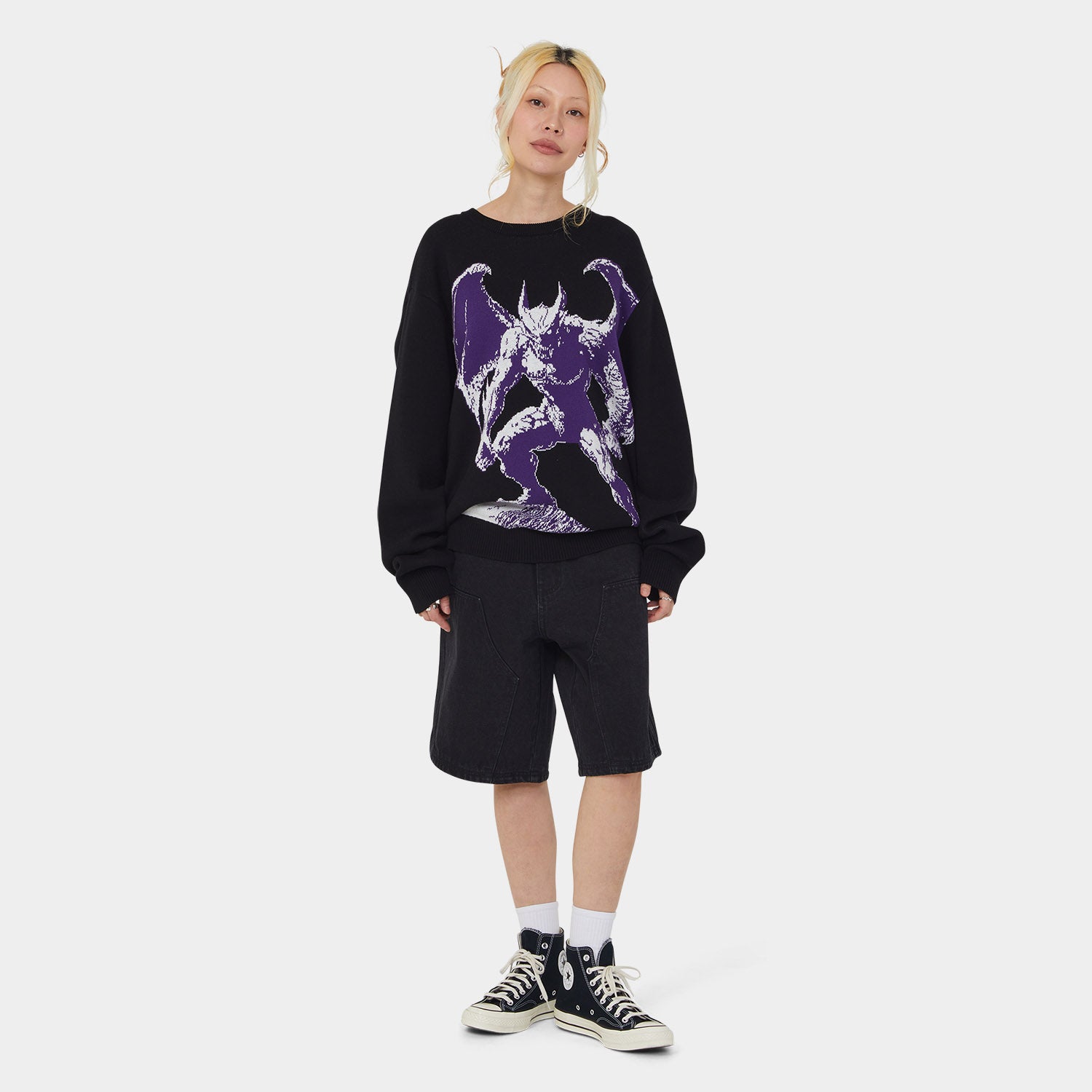 HUF (ハフ) Worldwide JP /KNITS & SWEATERS(ニット&セーター)/ HEAVEN CAN WAIT CREWNECK SWEATER商品 / BLACK