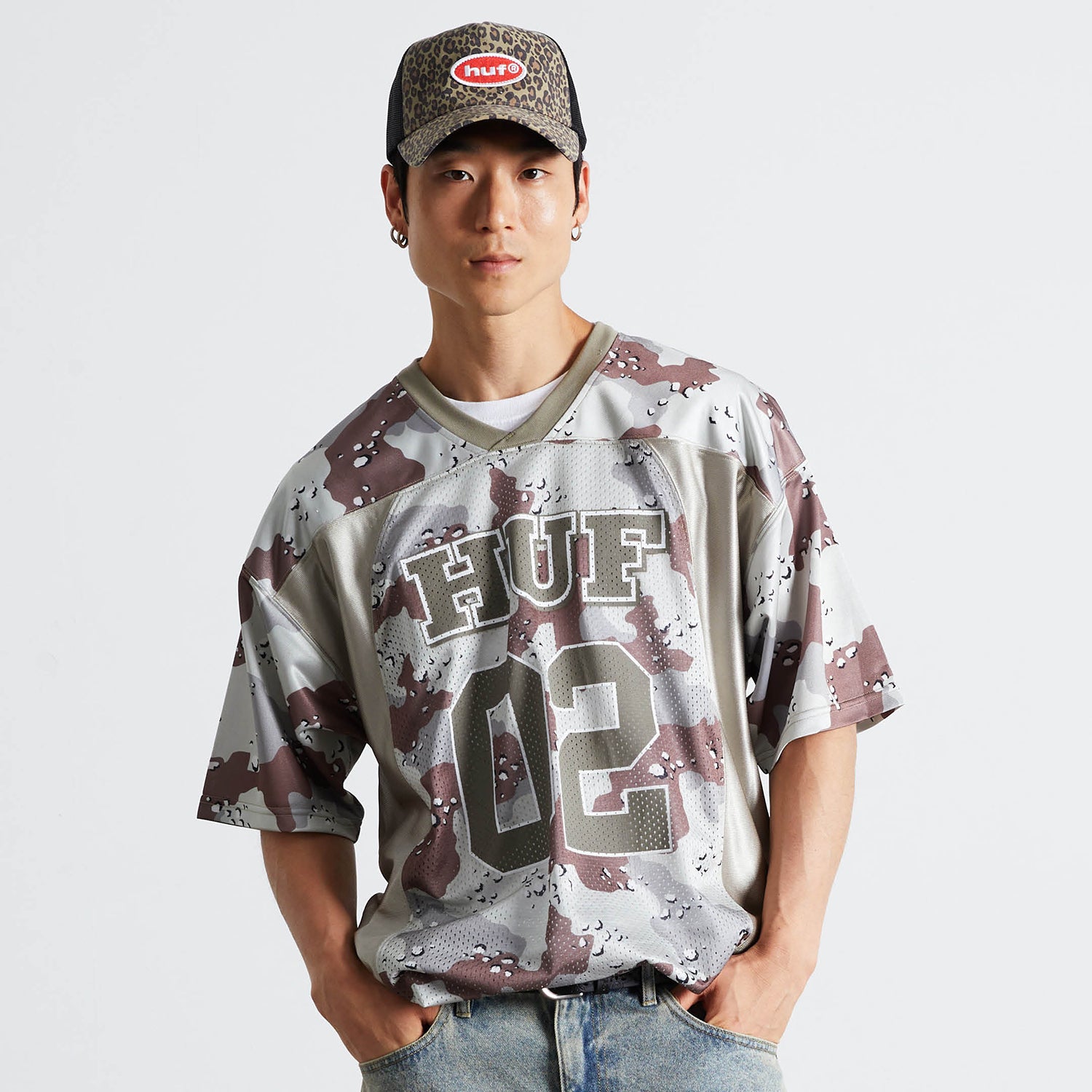 HUF (ハフ) Worldwide JP /TOPS & SHIRTS(トップス&シャツ)/ CAMO FOOTBALL JERSEY商品 / BROWN