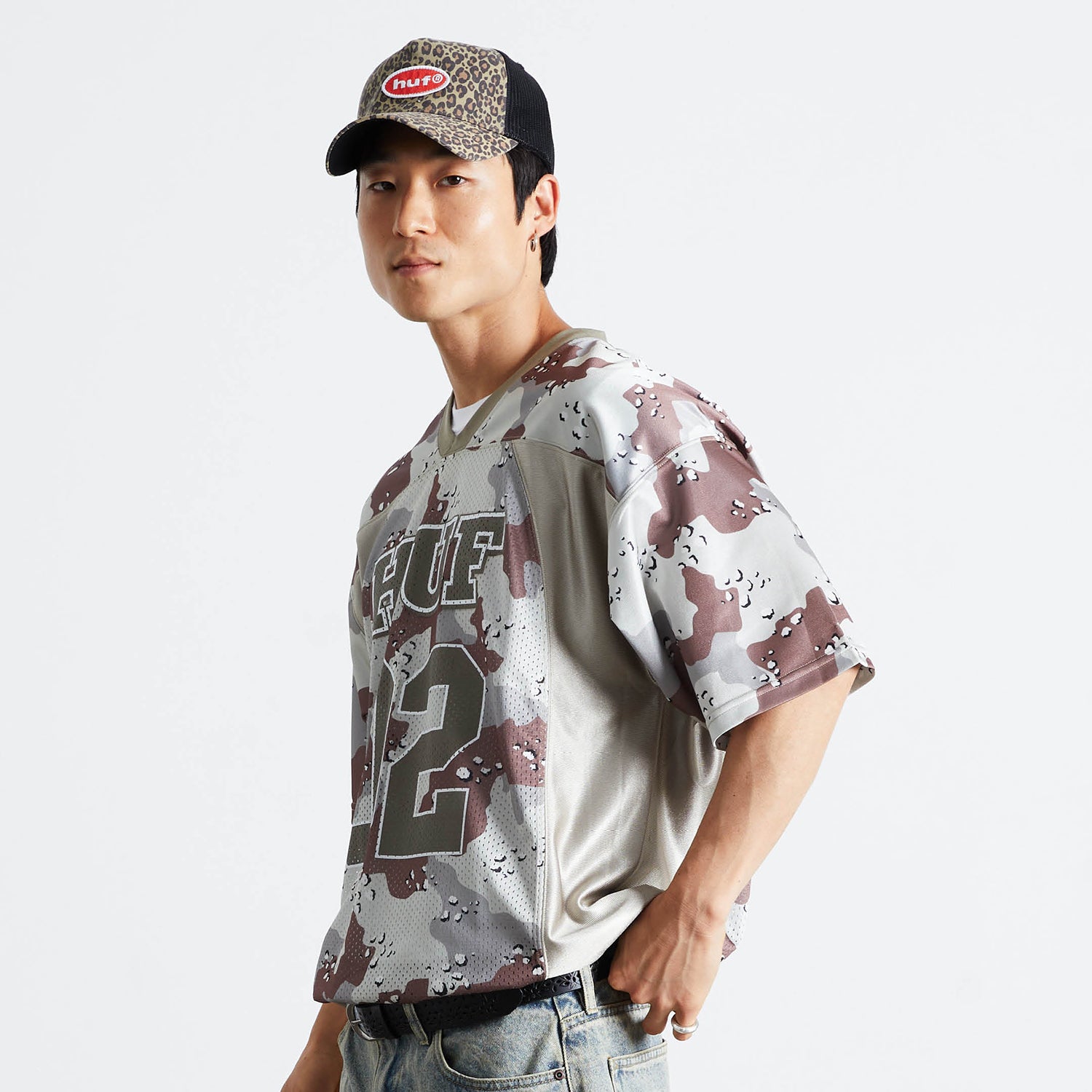 HUF (ハフ) Worldwide JP /TOPS & SHIRTS(トップス&シャツ)/ CAMO FOOTBALL JERSEY商品 / BROWN