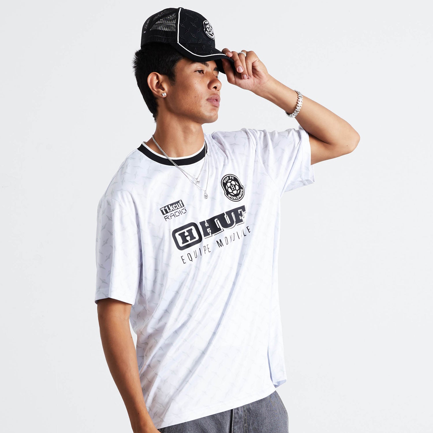 HUF (ハフ) Worldwide JP /TOPS & SHIRTS(トップス&シャツ)/ EQUIPE MONDIALE JERSEY商品 / WHITE