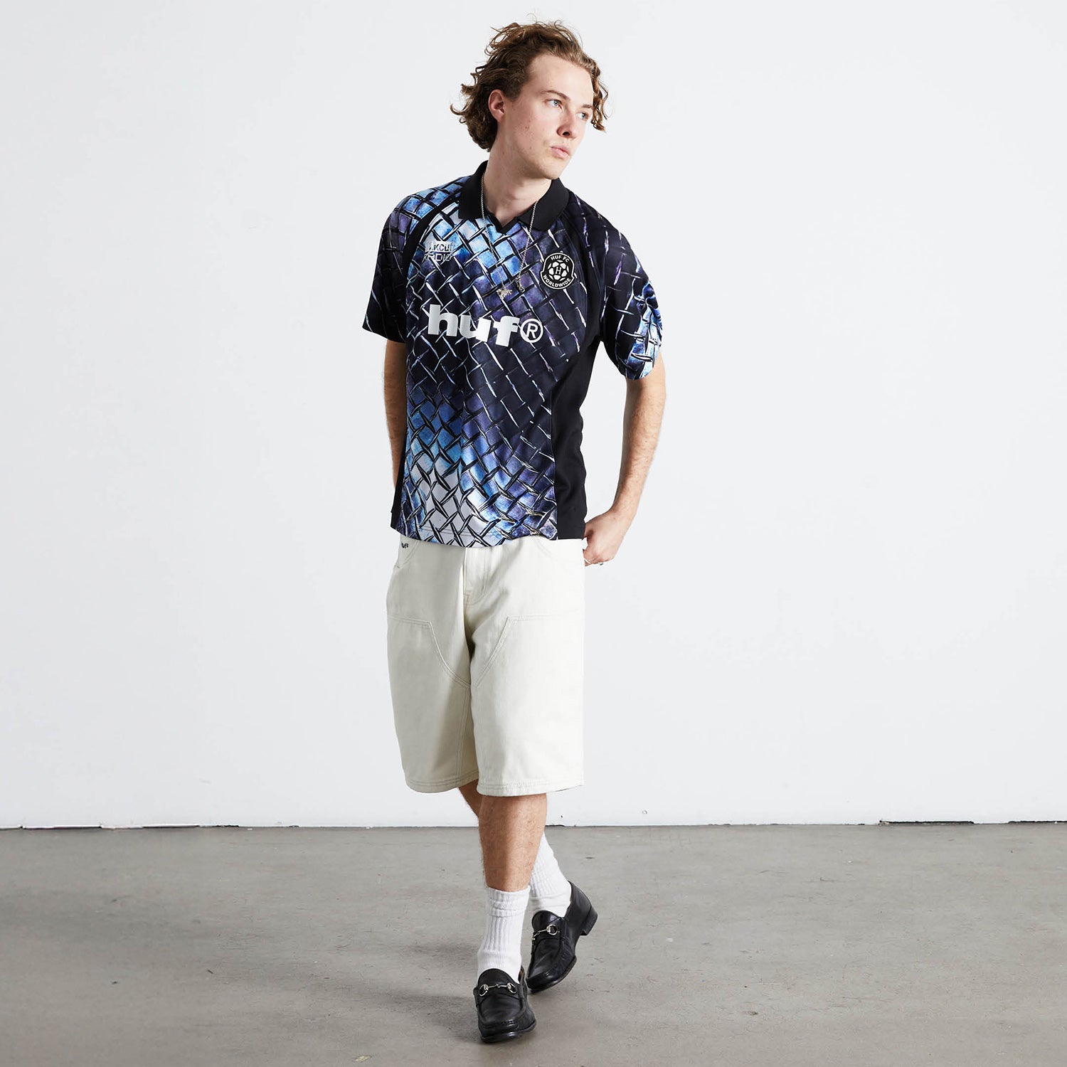 HUF (ハフ) Worldwide JP /TOPS & SHIRTS(トップス&シャツ)/ DIAMOND PLATE JERSEY商品 / BLACK