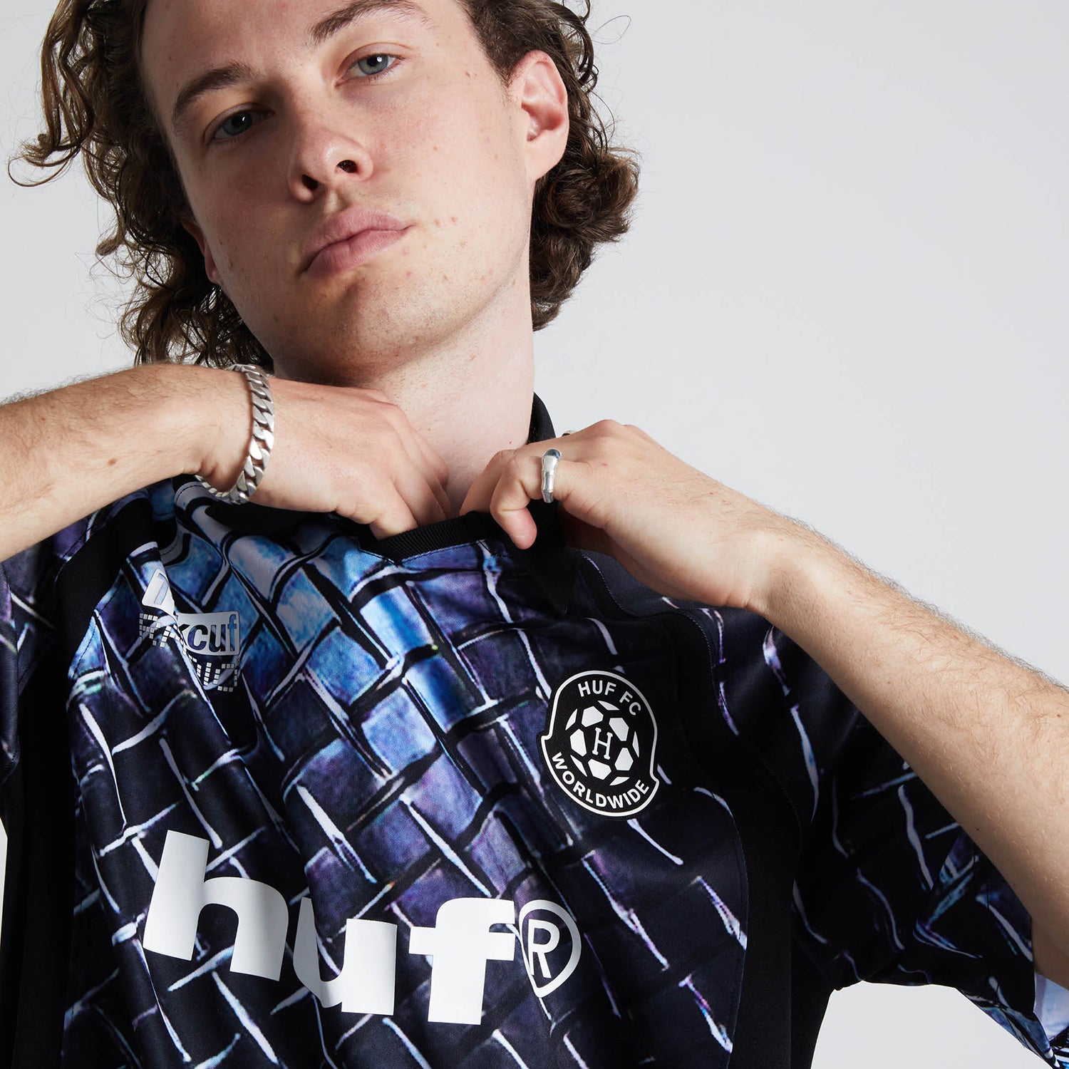 HUF (ハフ) Worldwide JP /TOPS & SHIRTS(トップス&シャツ)/ DIAMOND PLATE JERSEY商品 / BLACK
