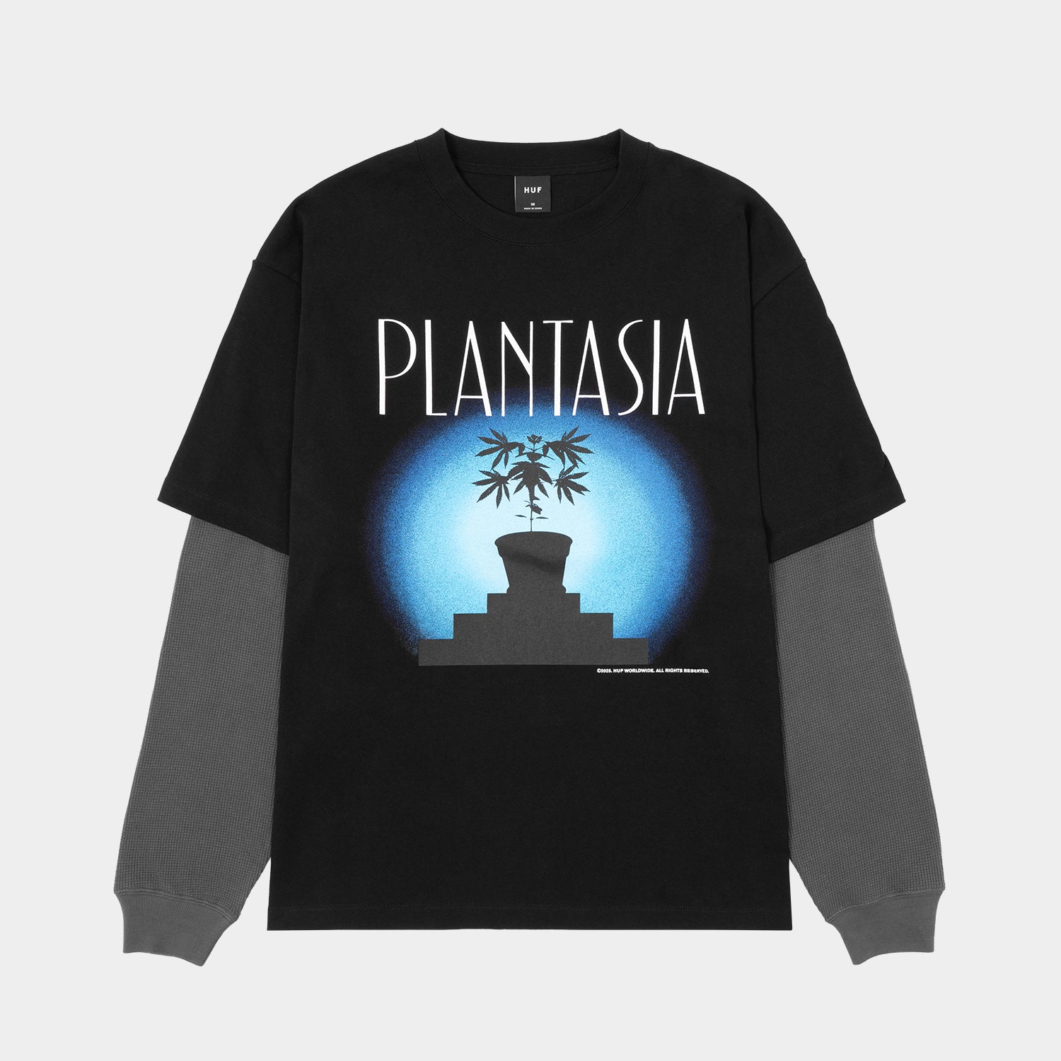 HUF (ハフ) Worldwide JP /TOPS & SHIRTS(トップス&シャツ)/ PLANTASIA DOUBLE LAYER LS TOP商品 / BLACK