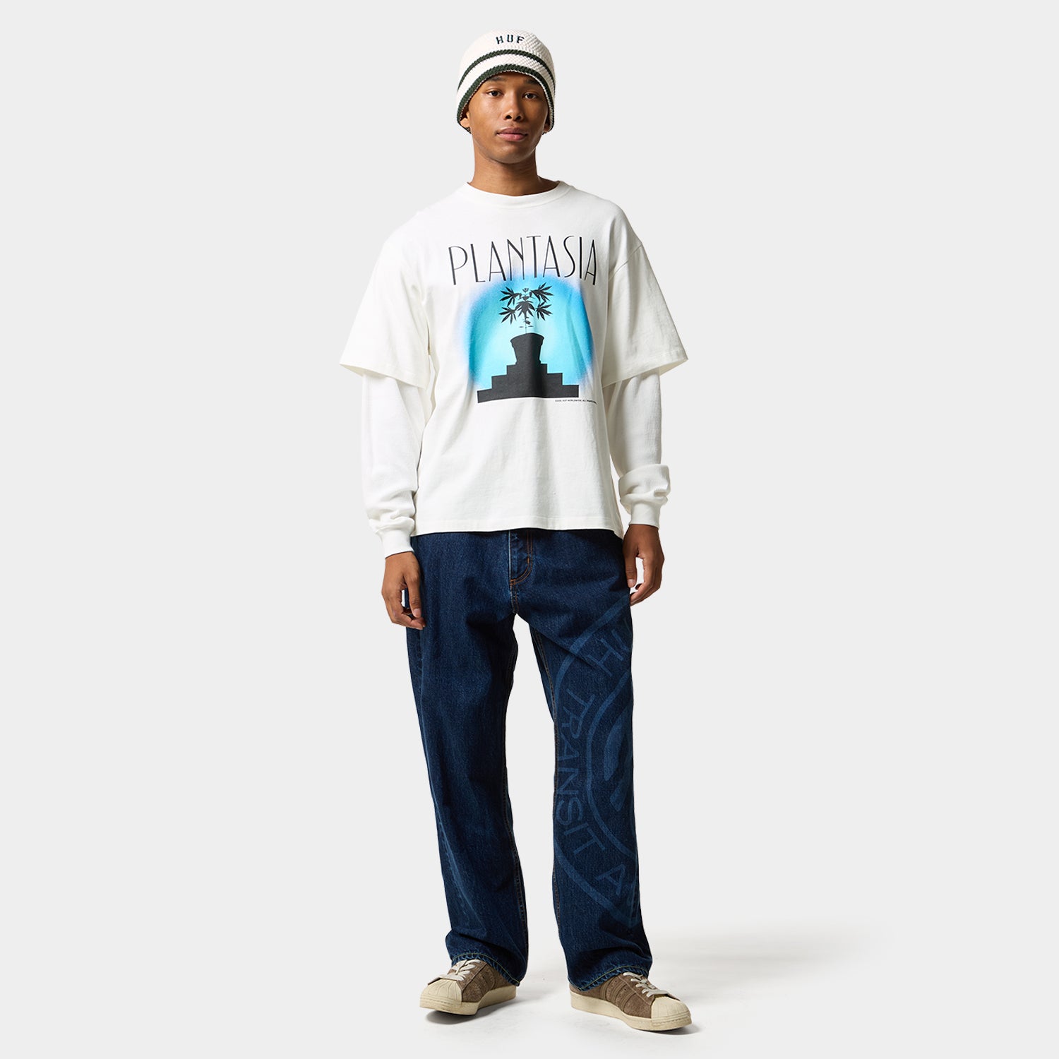 HUF (ハフ) Worldwide JP /TOPS & SHIRTS(トップス&シャツ)/ PLANTASIA DOUBLE LAYER LS TOP商品 / BLACK
